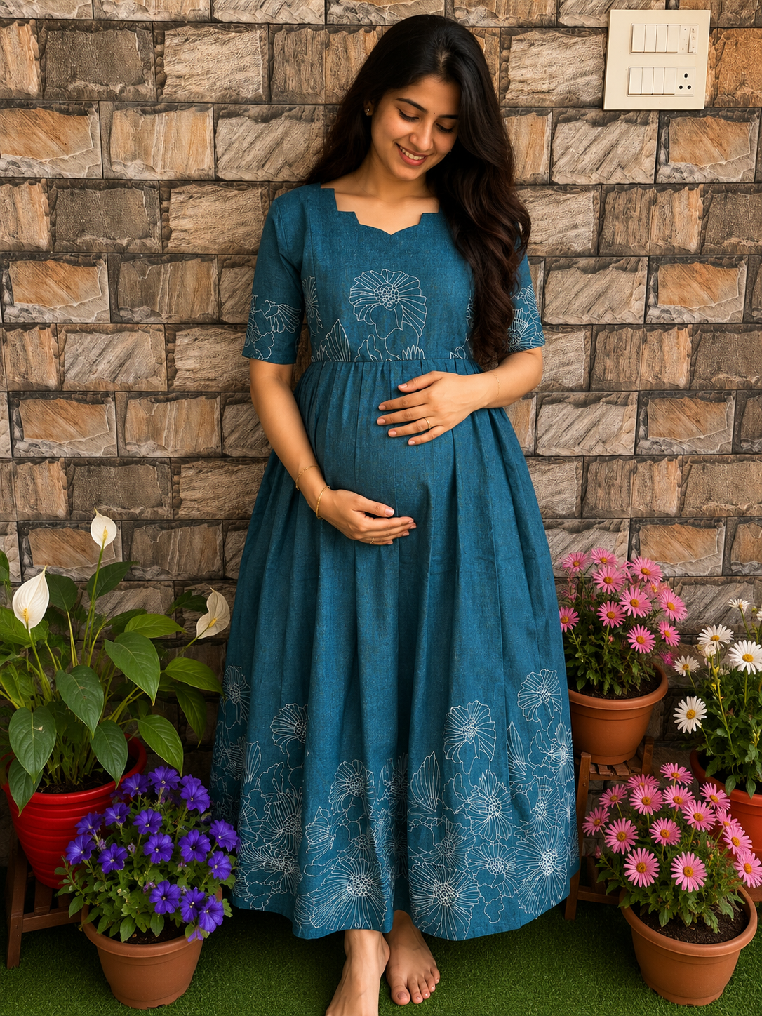 maternity maxi dress cotton Daman Cotton Maternity maxi – Comfy Collectionss