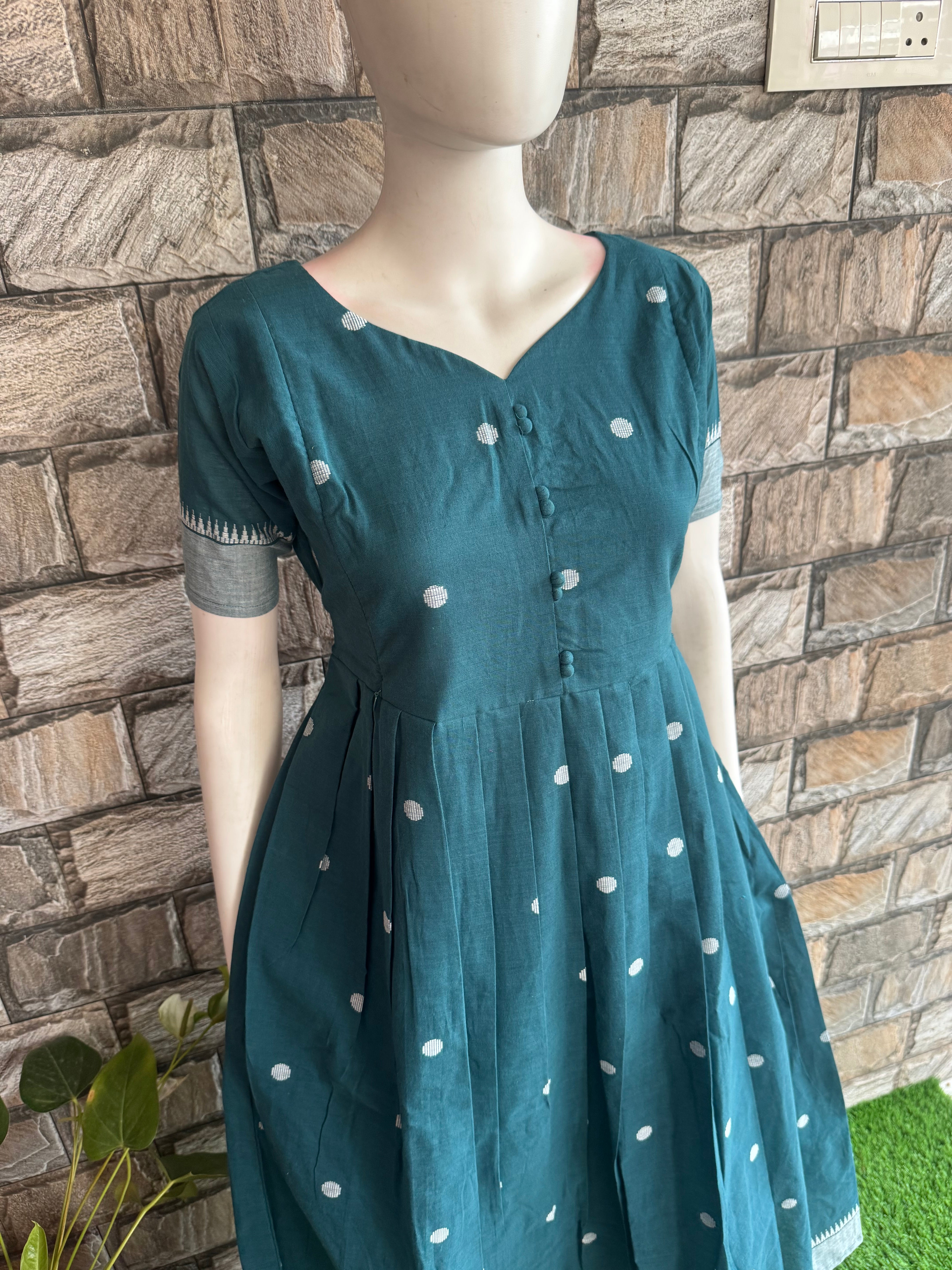 Maternity maxi Handloom cotton Best price Rama Green