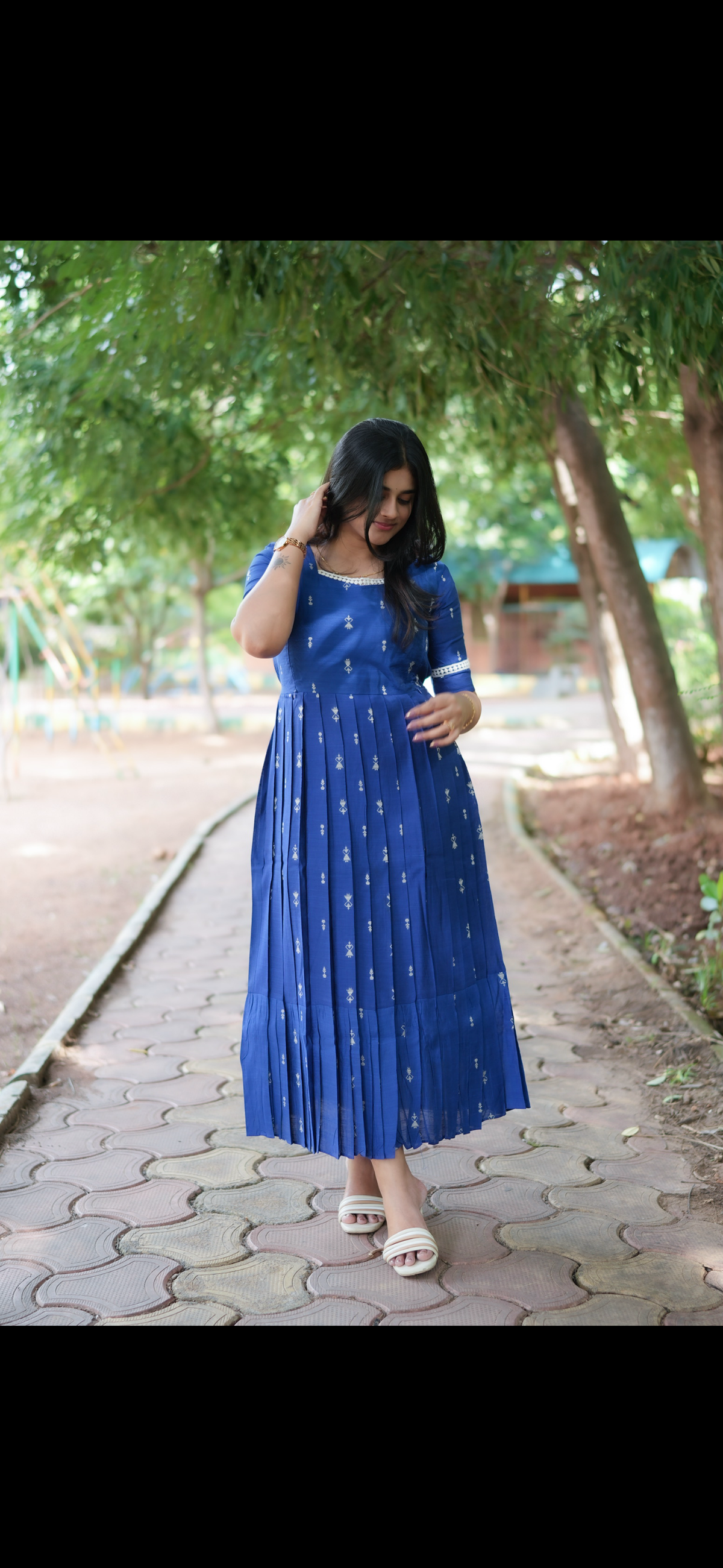 Diwali series Maternity raw silk maxi Royal Blue