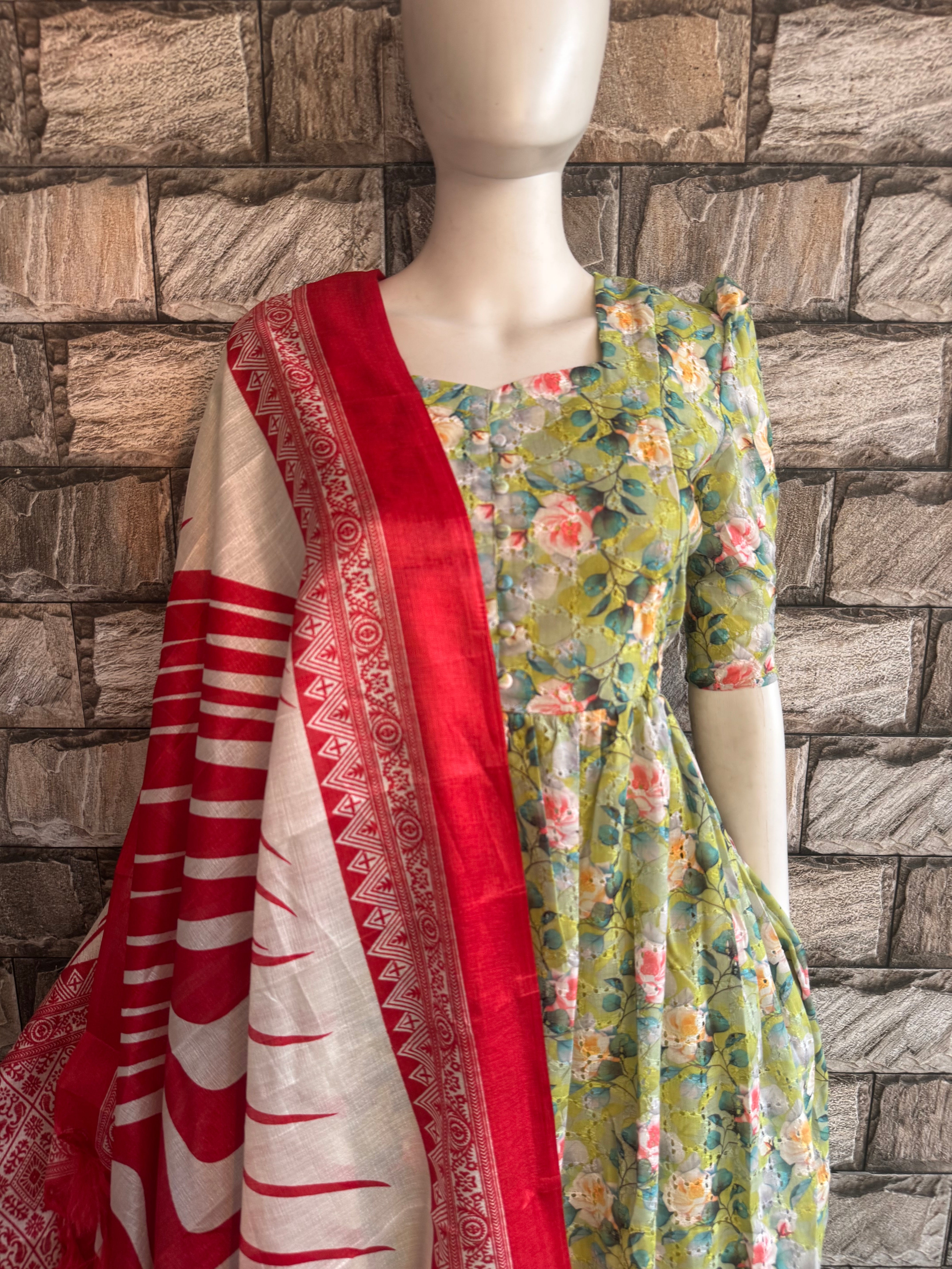 Red zebra poly khadhi dupatta