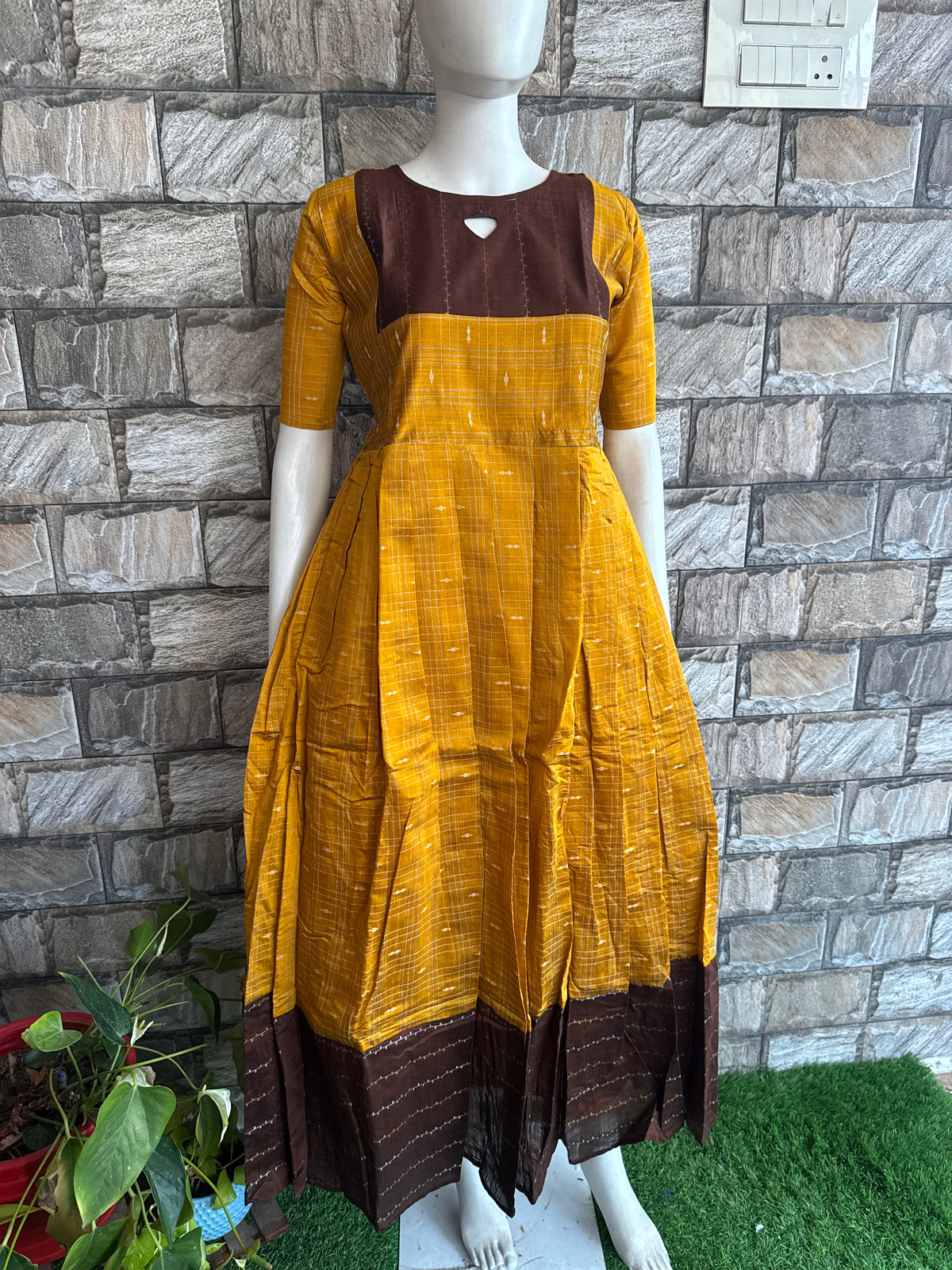 Diwali series Maternity raw silk maxi Choco