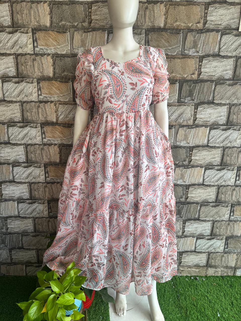 white georgette maxi