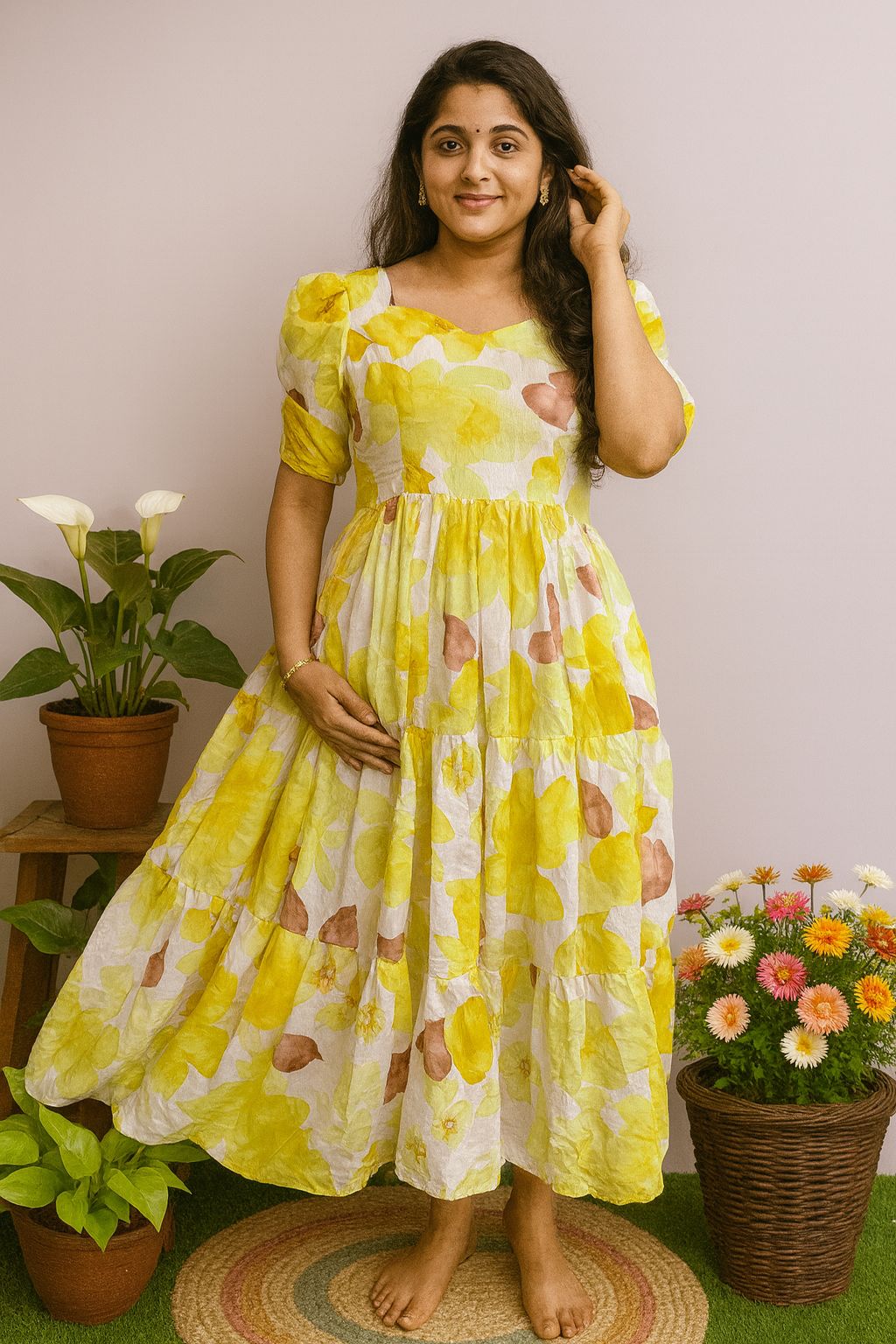 yellow flower delta crepe