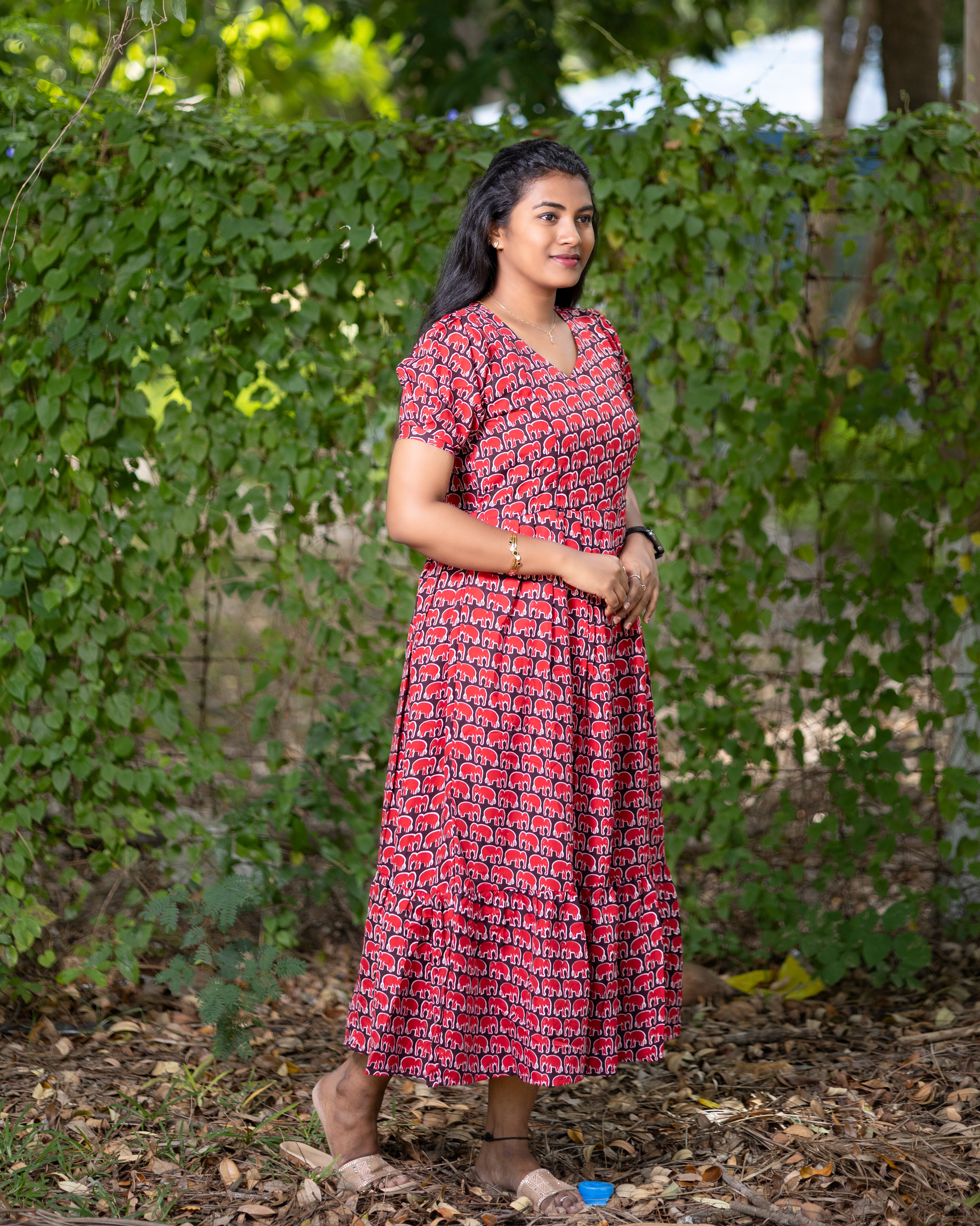 Elephant print Maternity Maxi