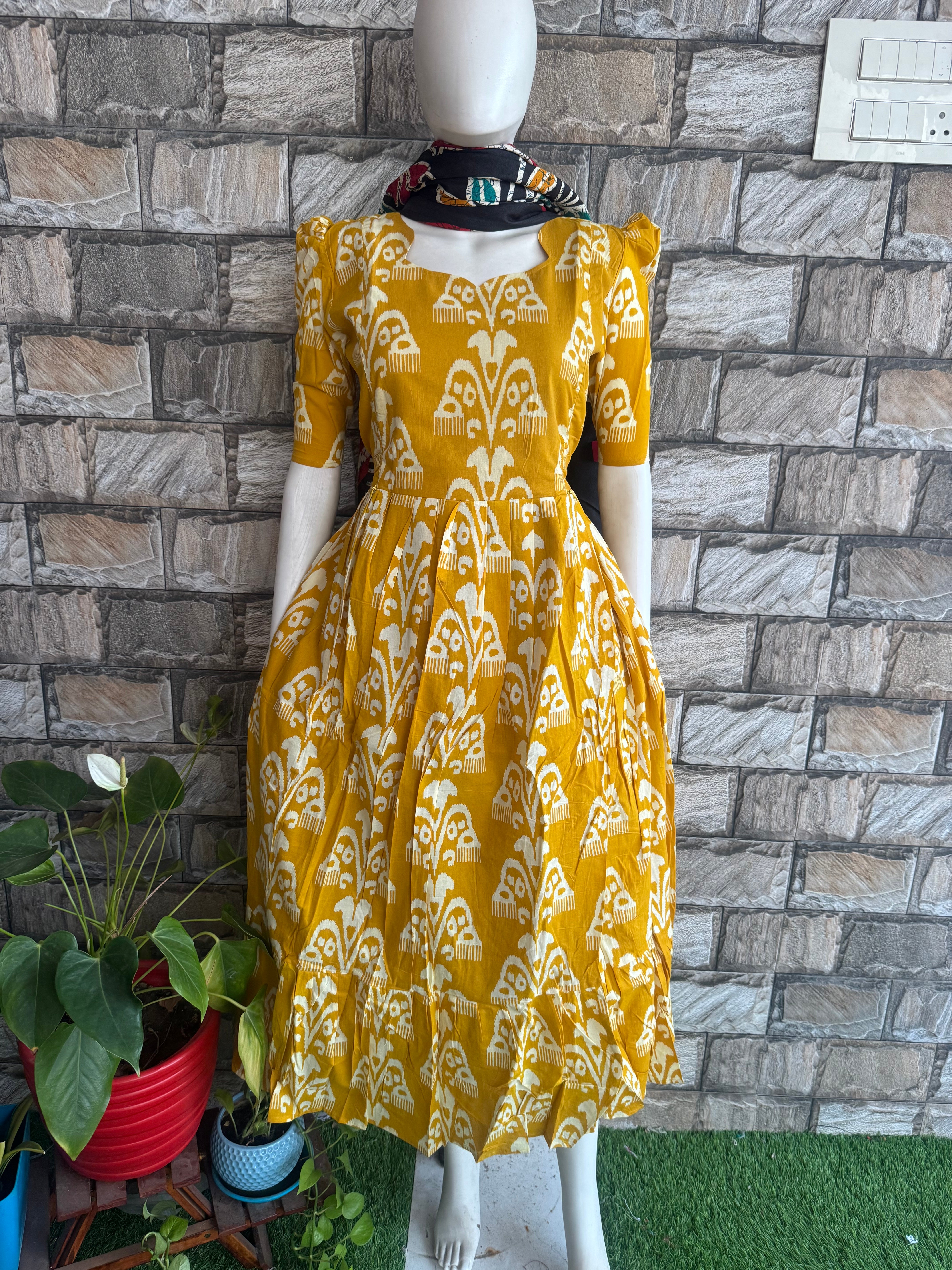 Mustard yellow soft cotton Maternity maxi