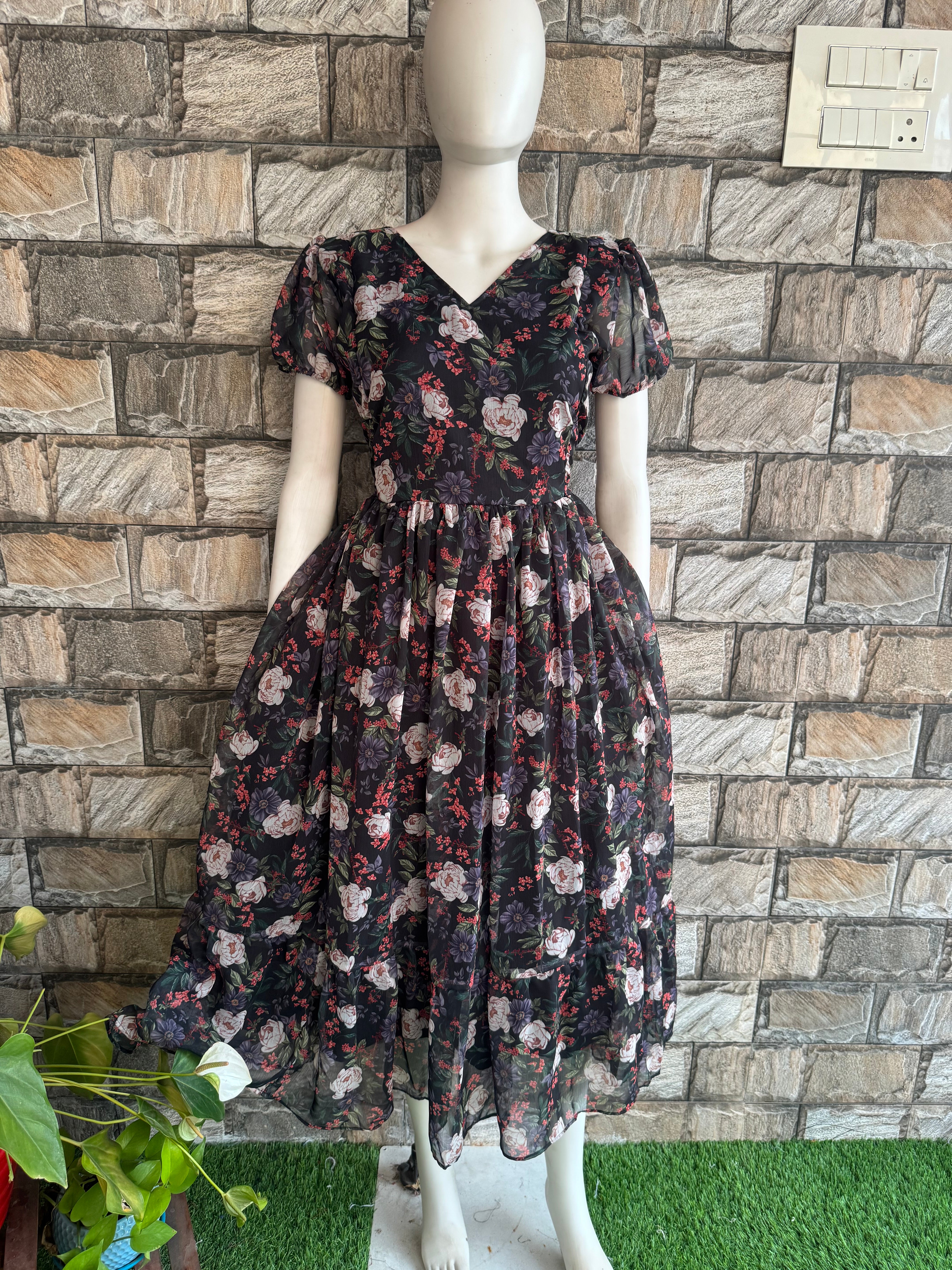 Greyish  Black launch Maternity maxi