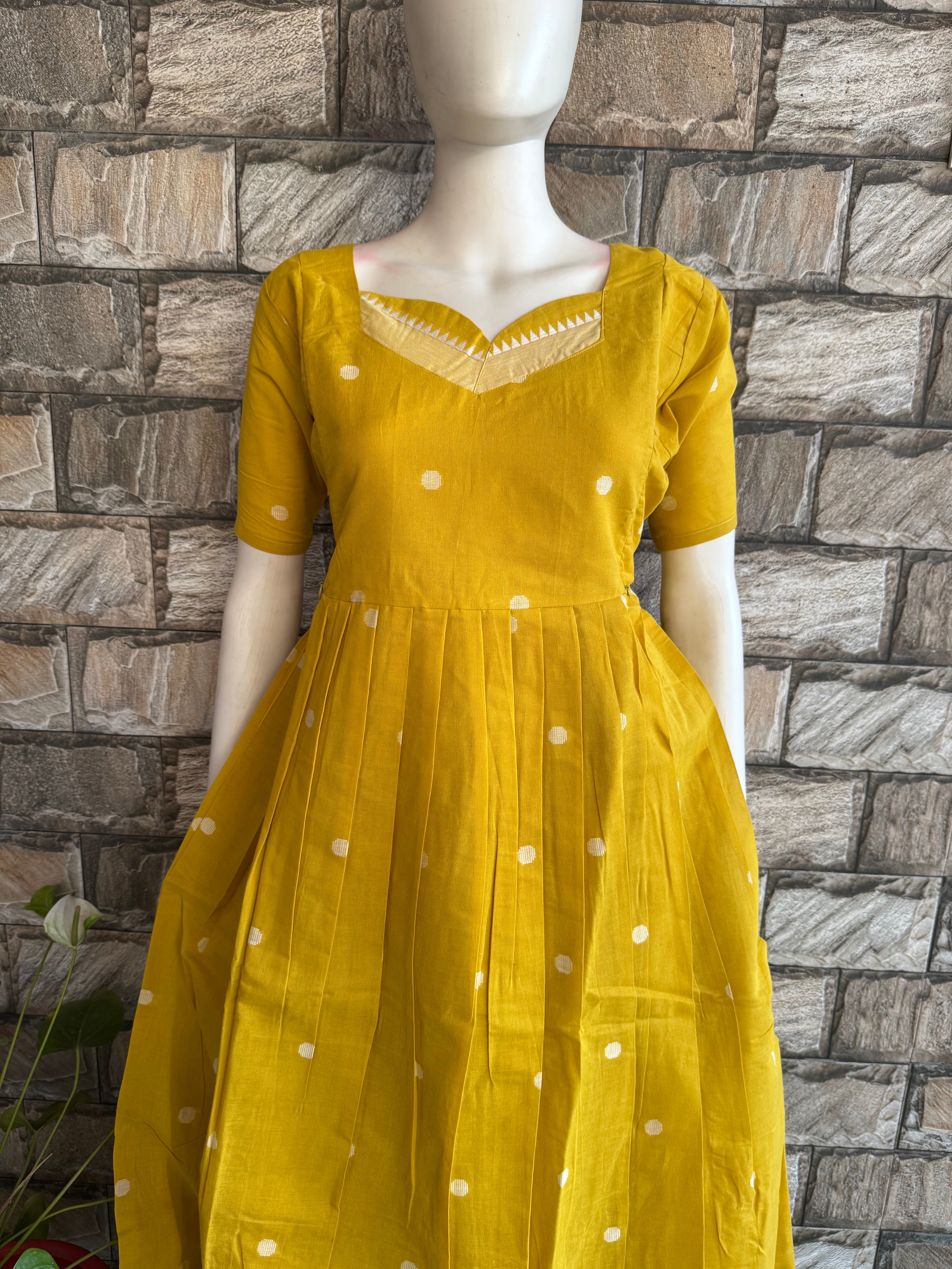 Maternity maxi Handloom cotton Best price Mango yellow