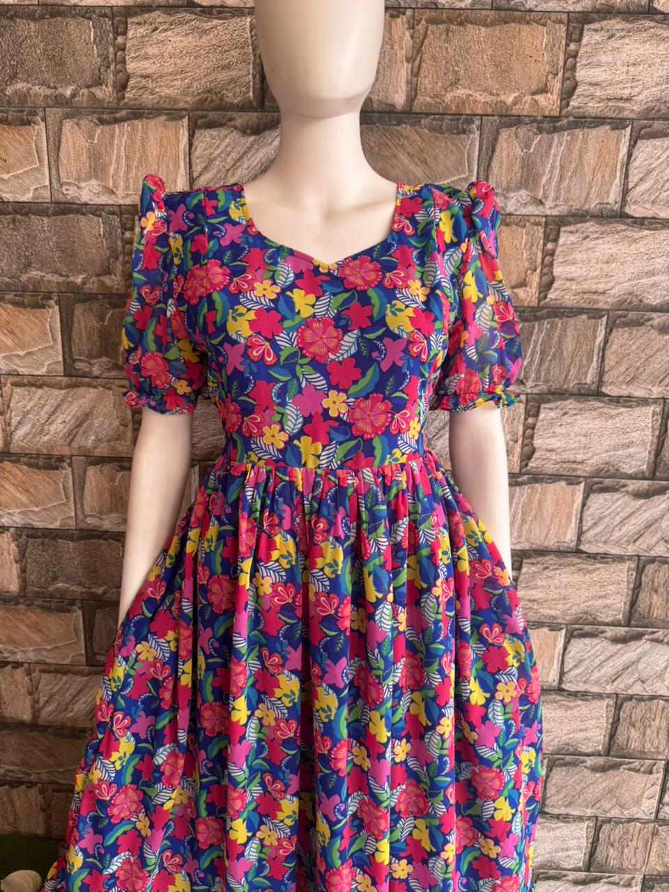 Royal blue georgette