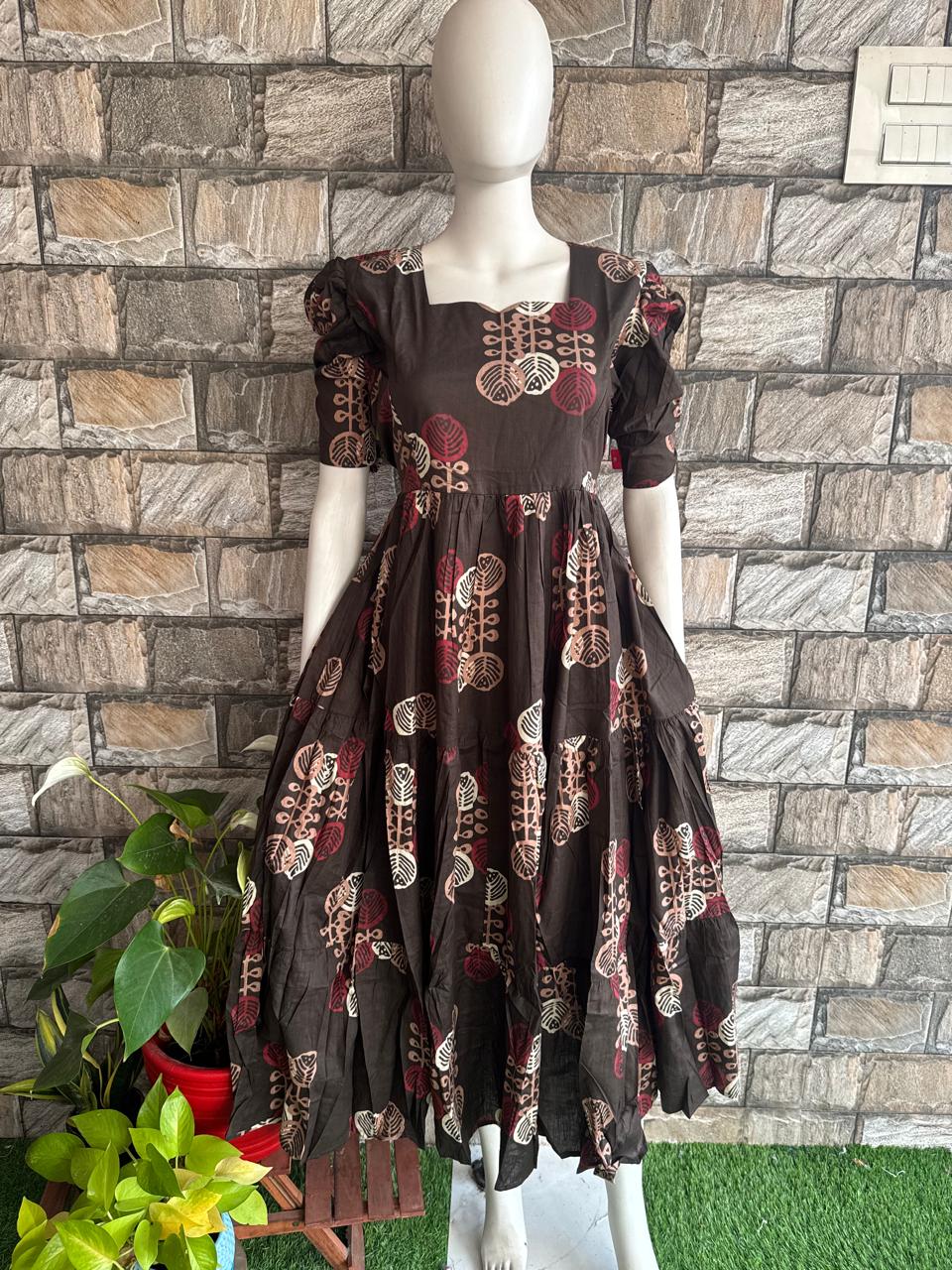 coffee brown cotton maxi