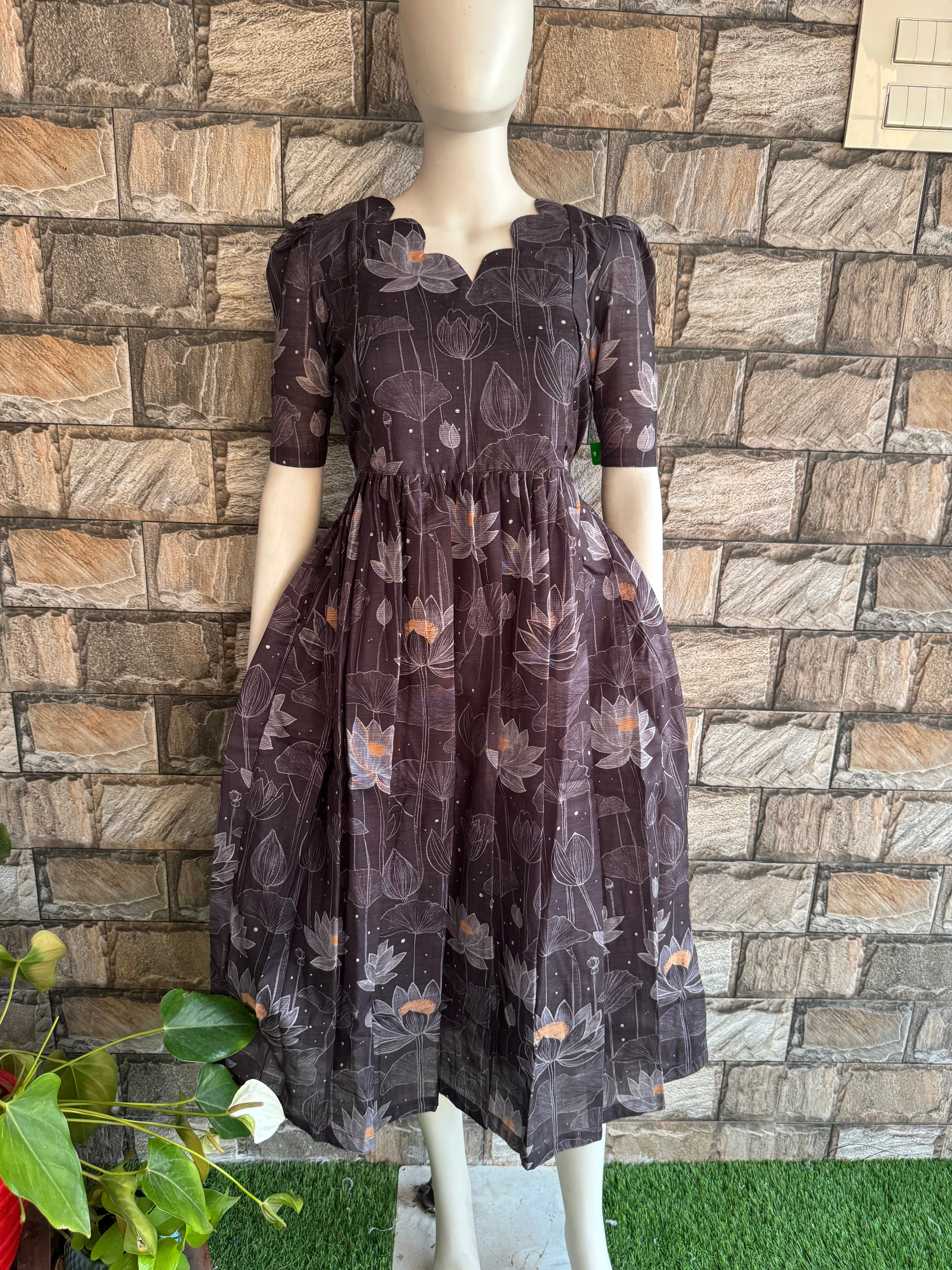 Linen Soft Cotton Maternity maxi black