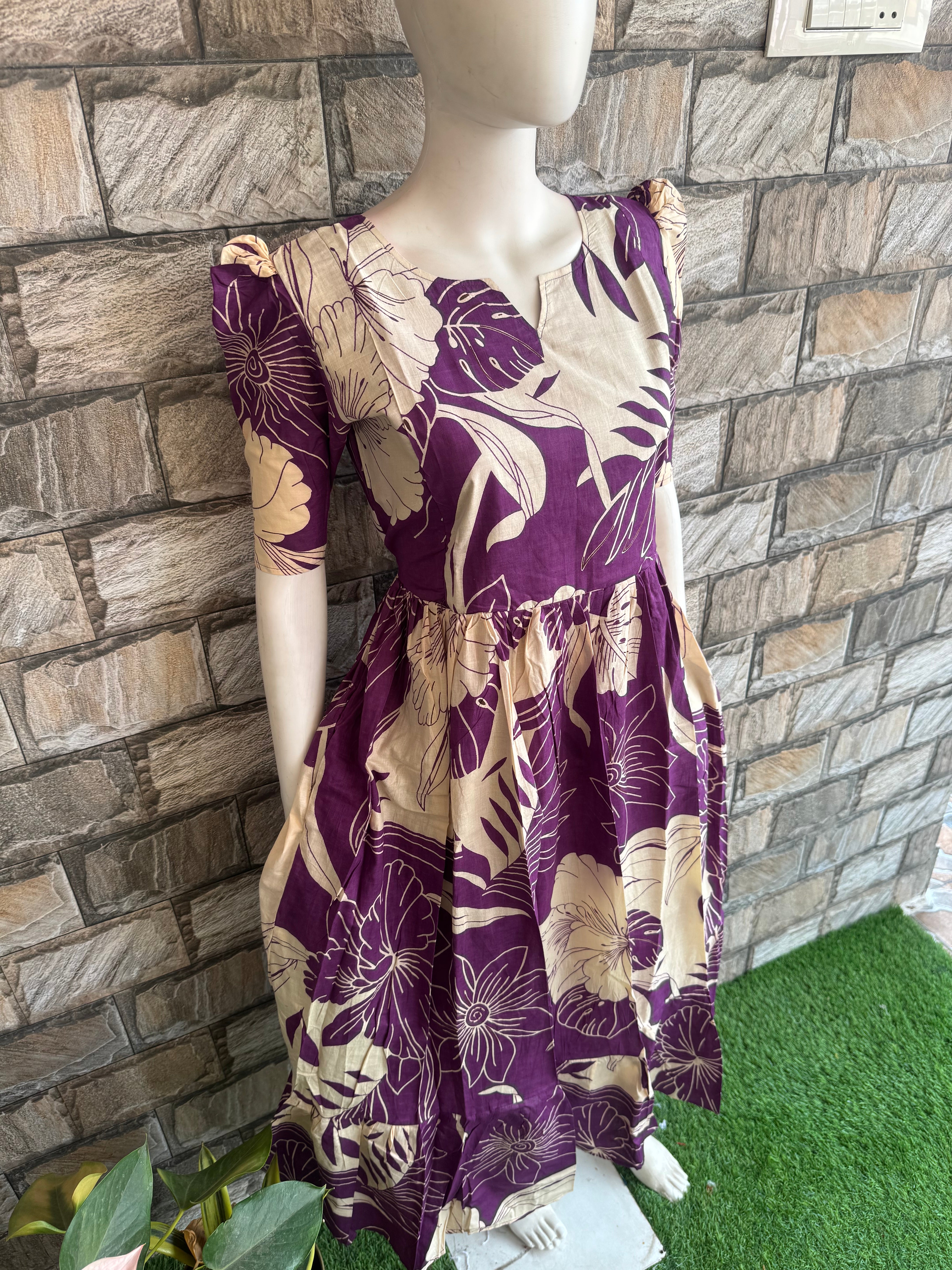 Leafy Violet Maternity Maxi