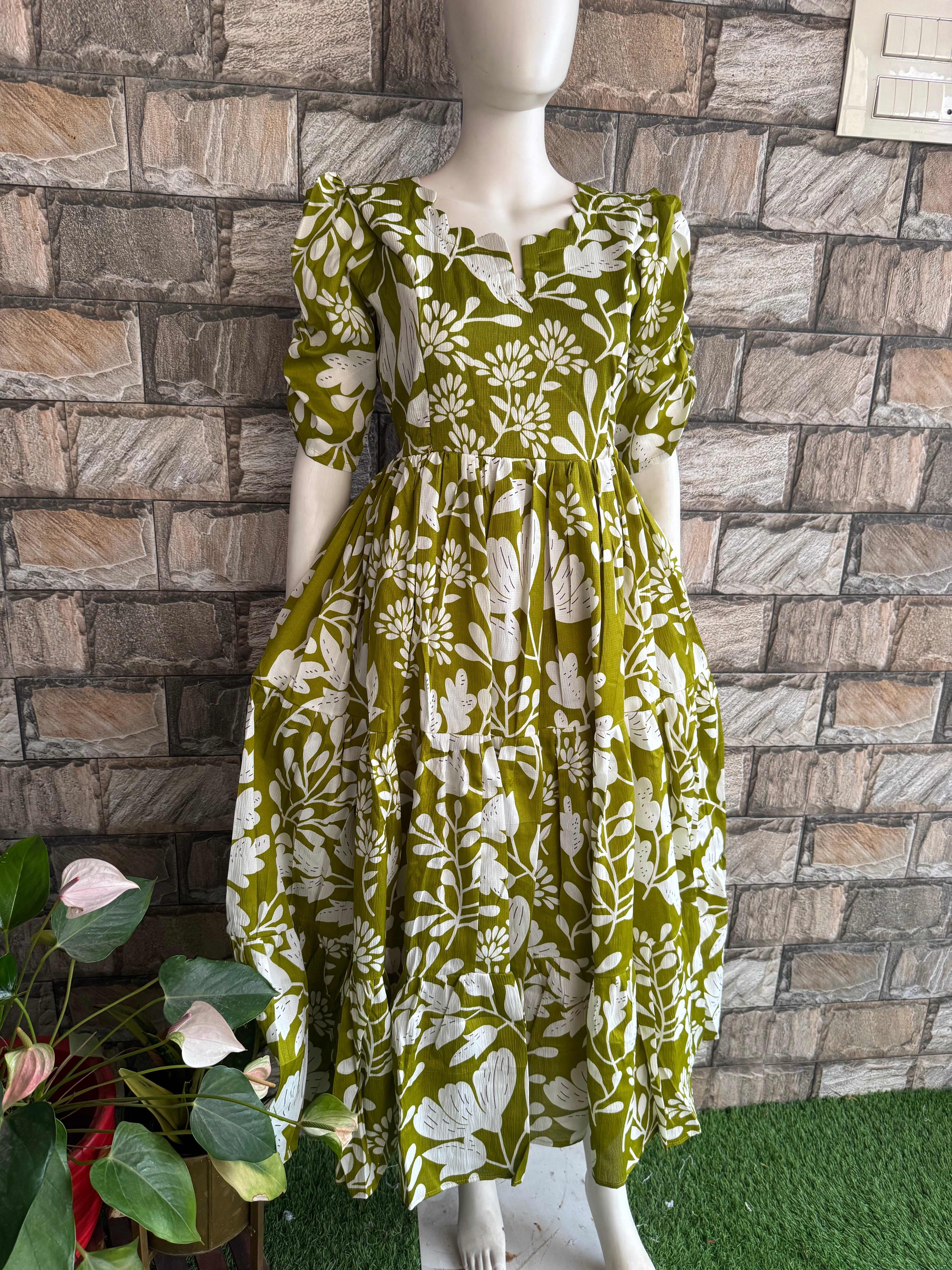 Parrot green shade Delta Maternity maxi