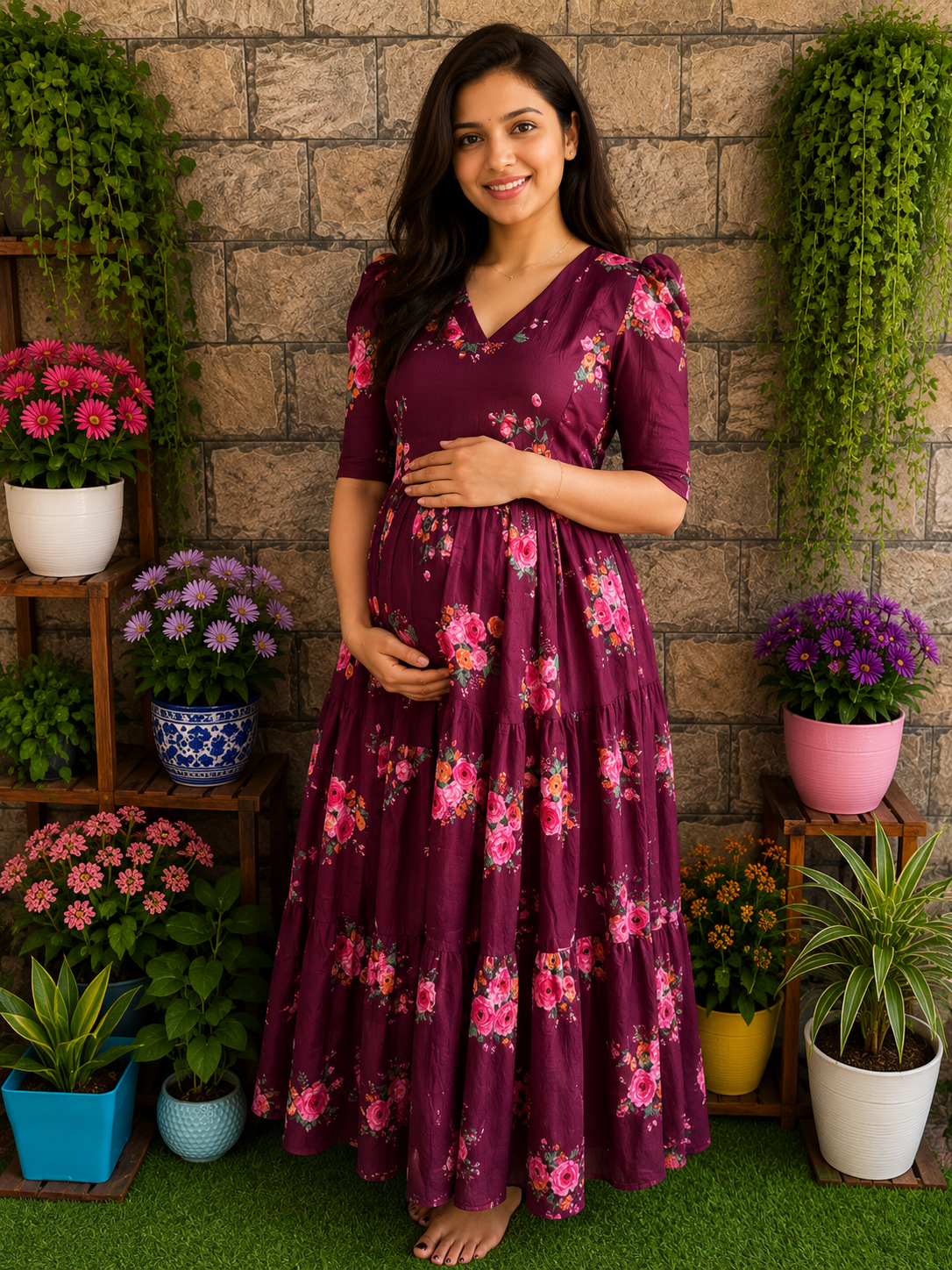 Delta Maternity maxi  PLUM SHADE