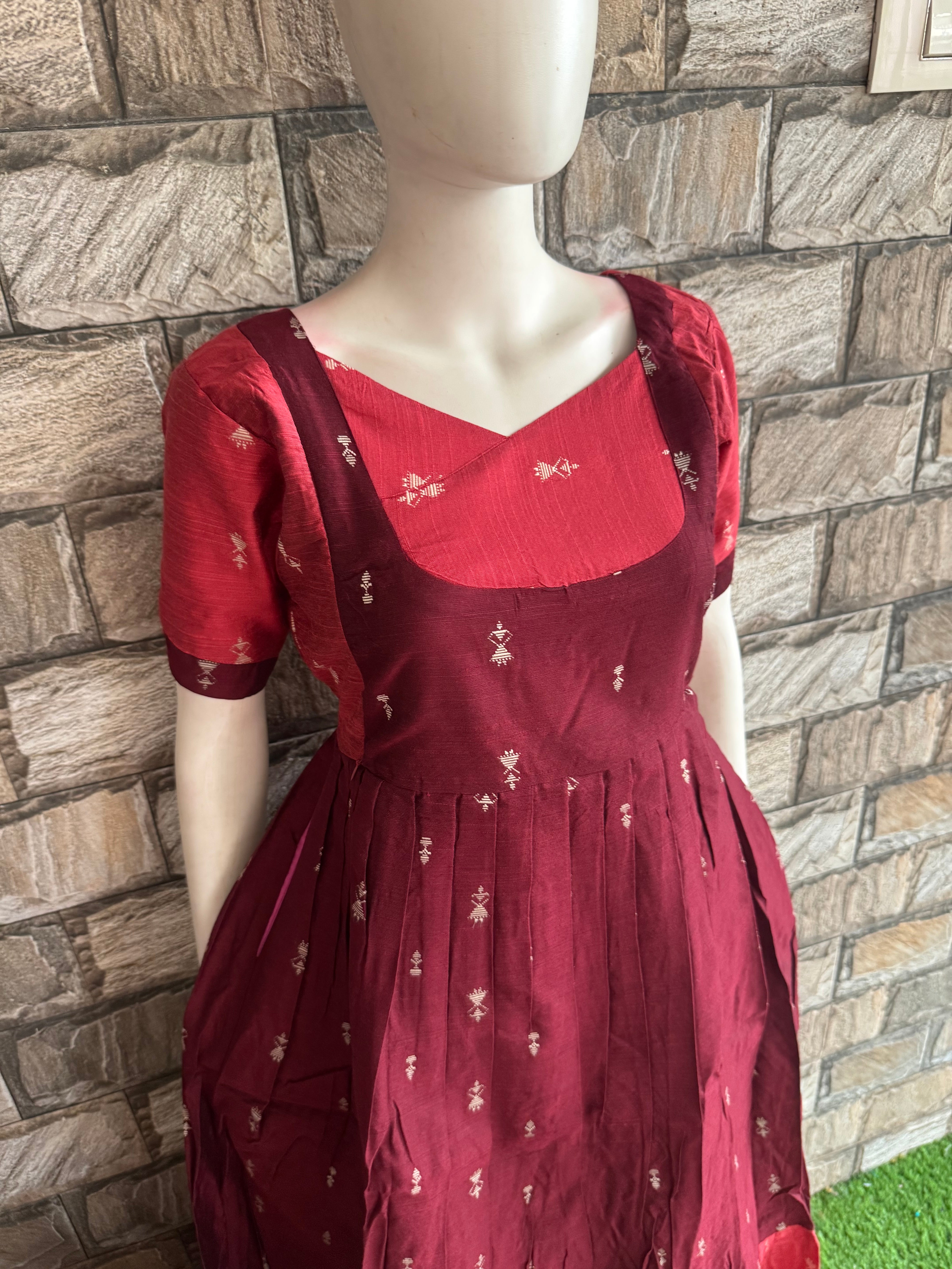 Raw silk  festive  Maternity maxi