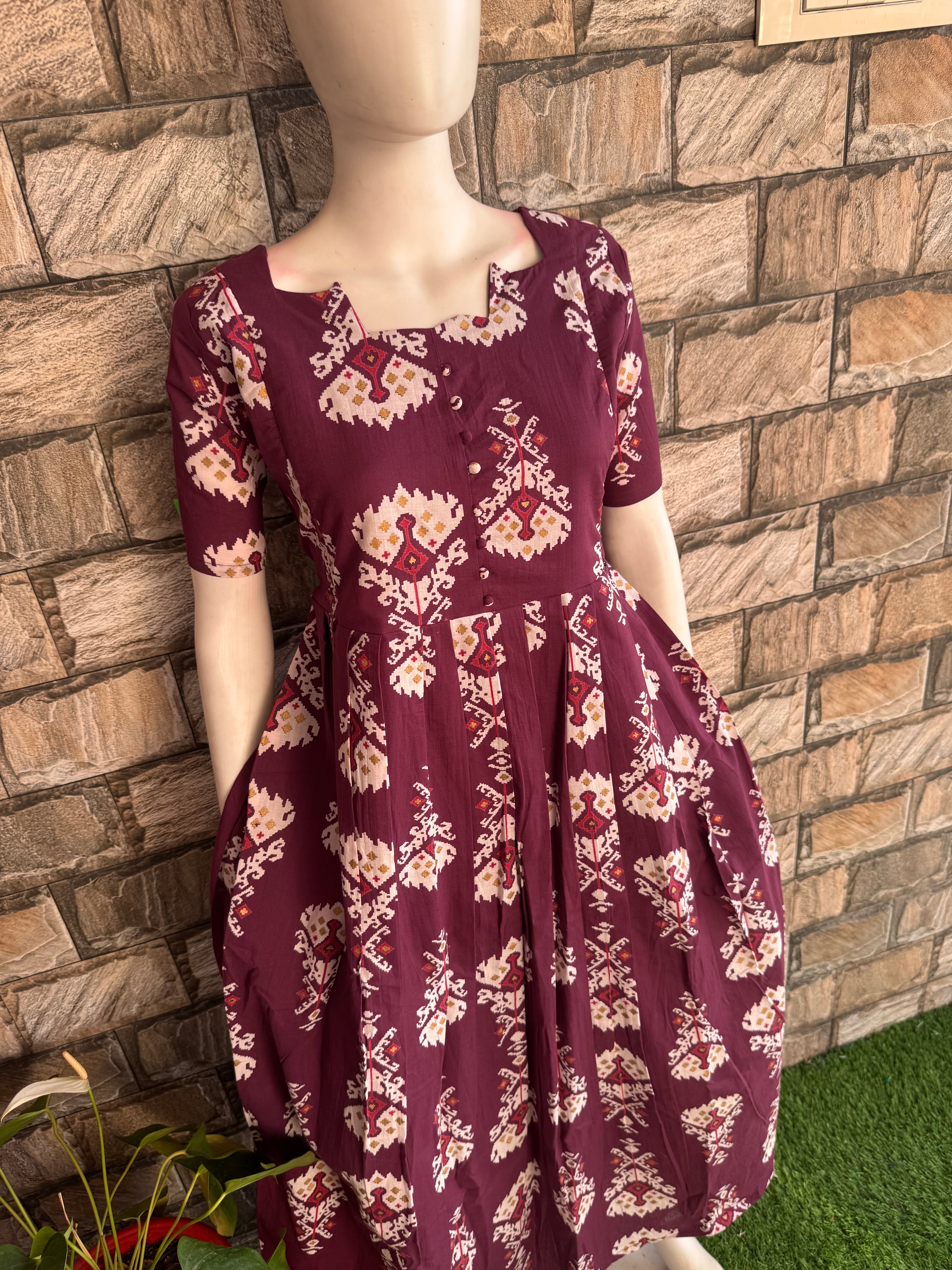 Pale wine mul soft cotton Maternity Maxi