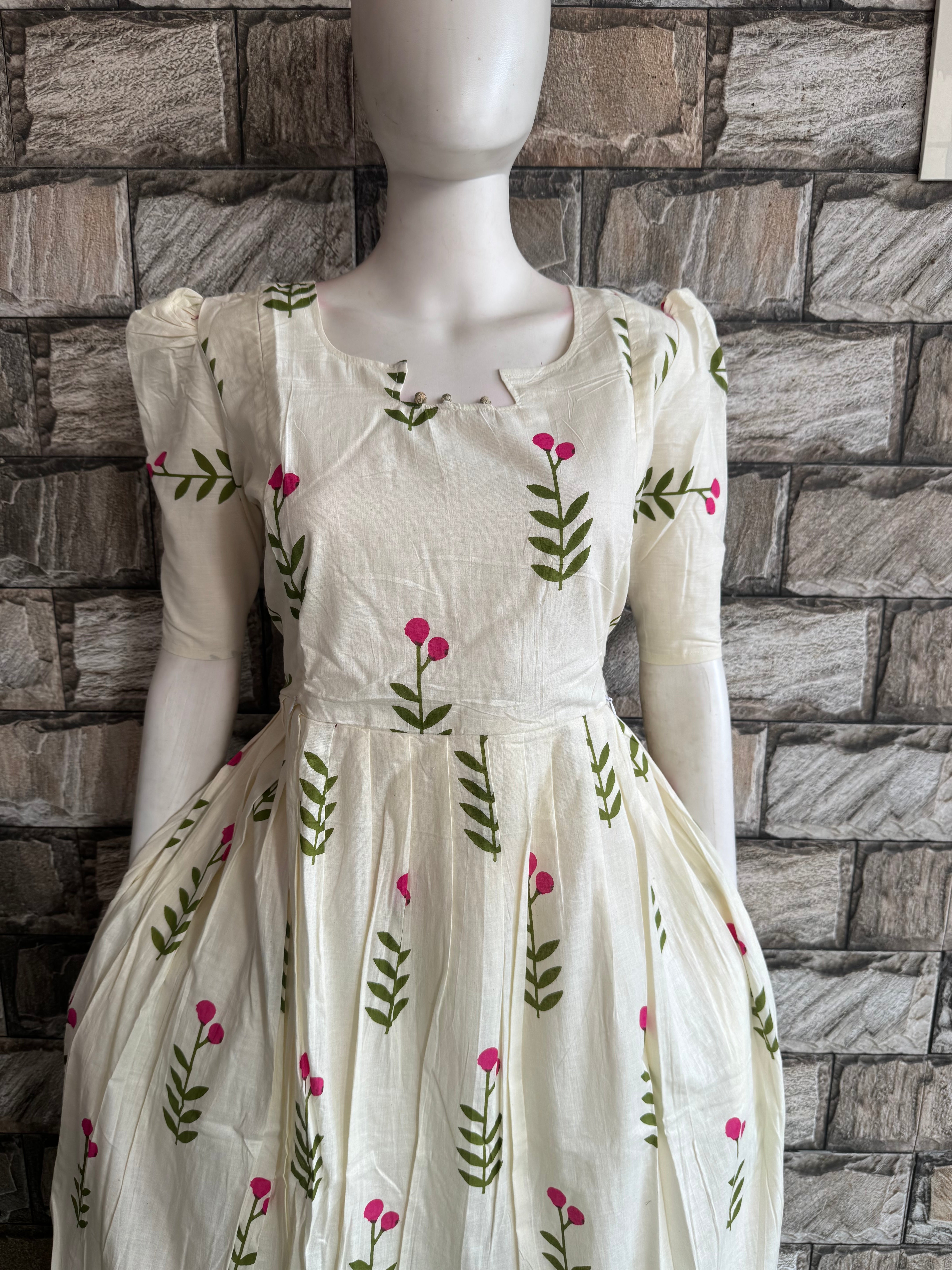 Blossom cotton Maternity maxi