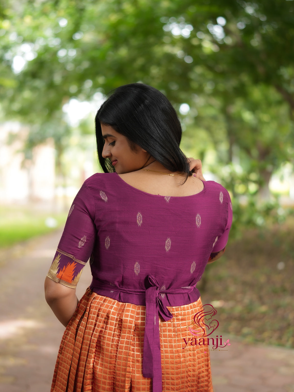Festive wear Maternity Banarasi silk maxi