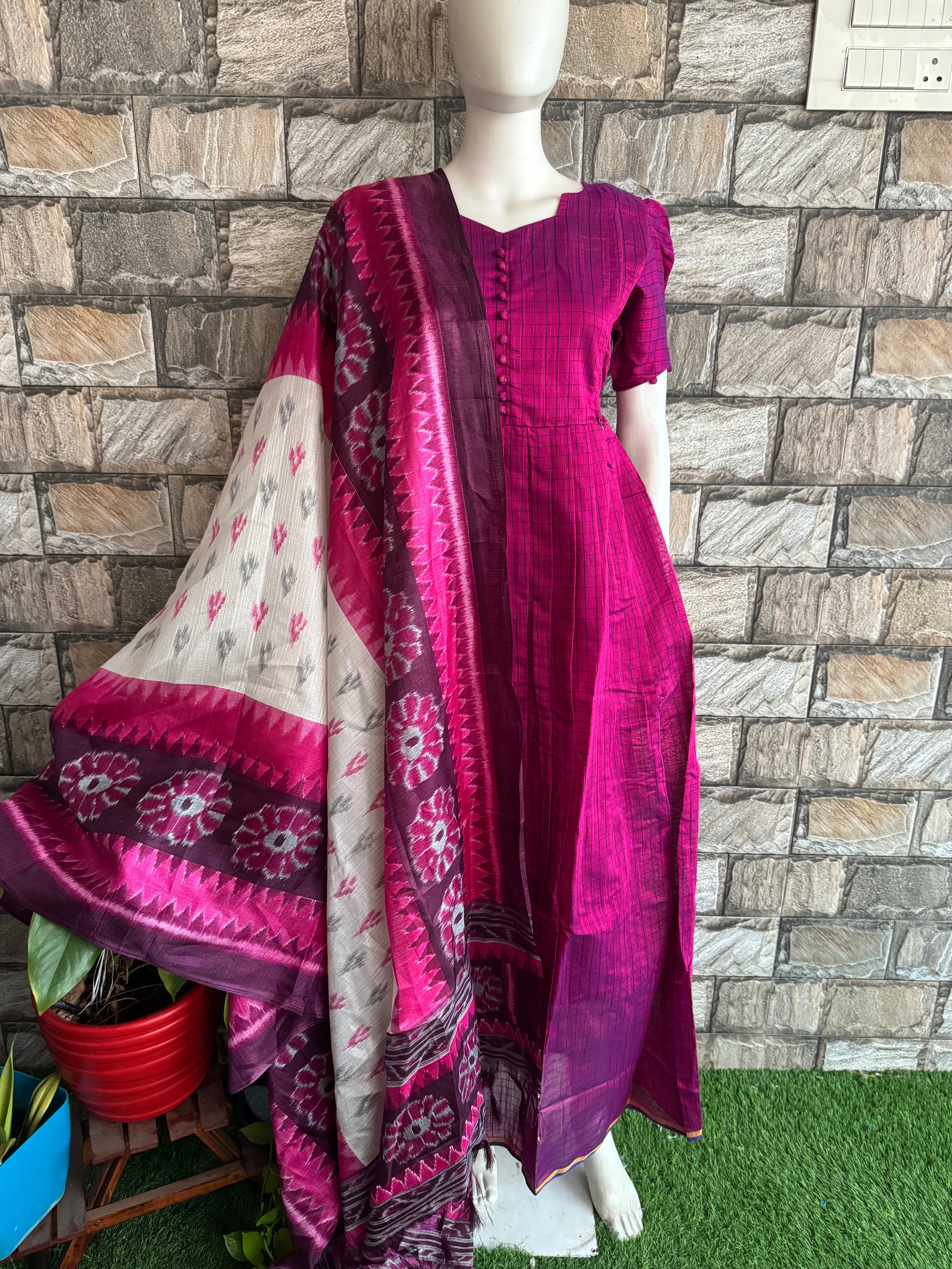 Wine poly dupatta