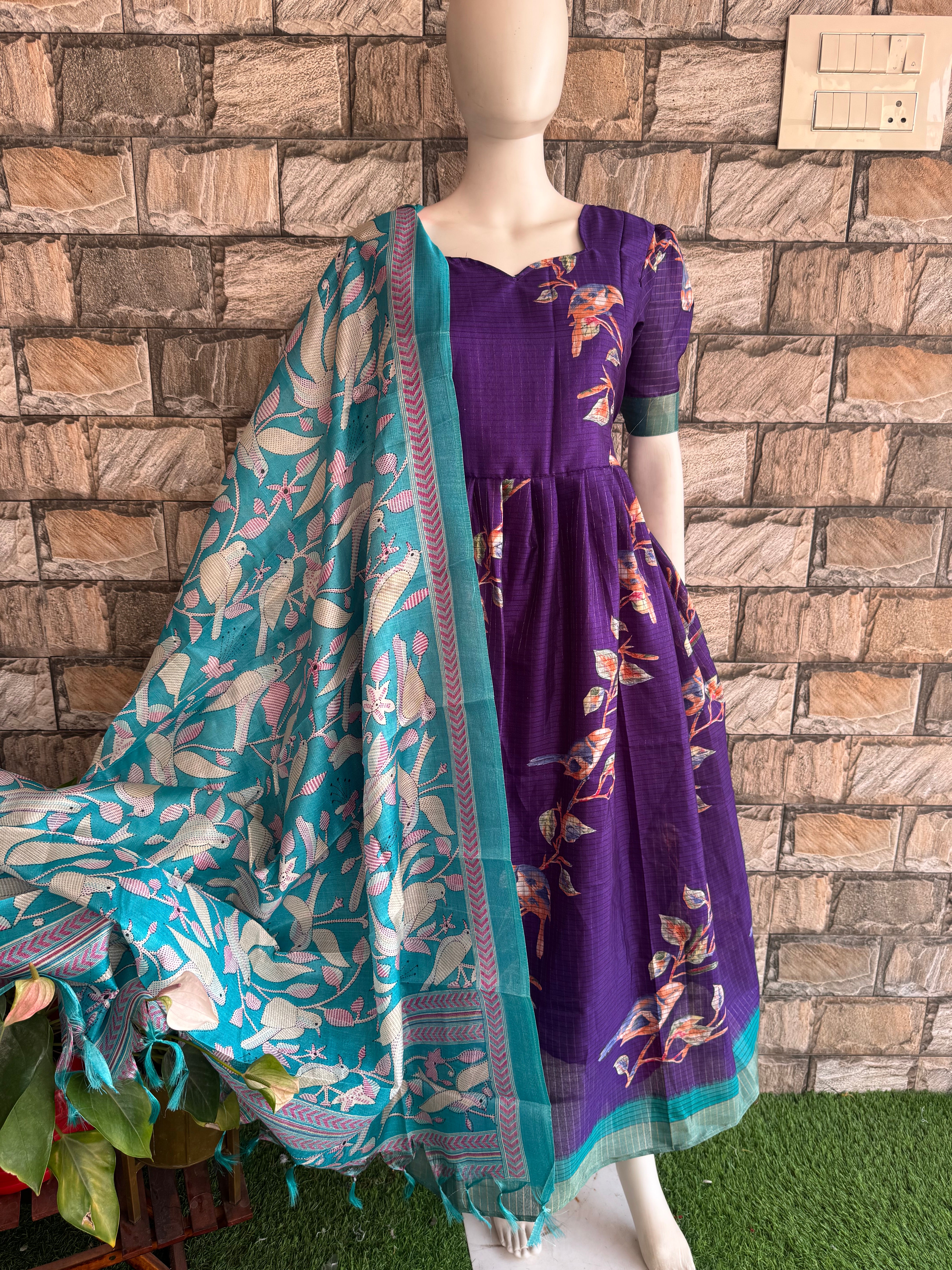 Sky blue poly khadhi dupatta