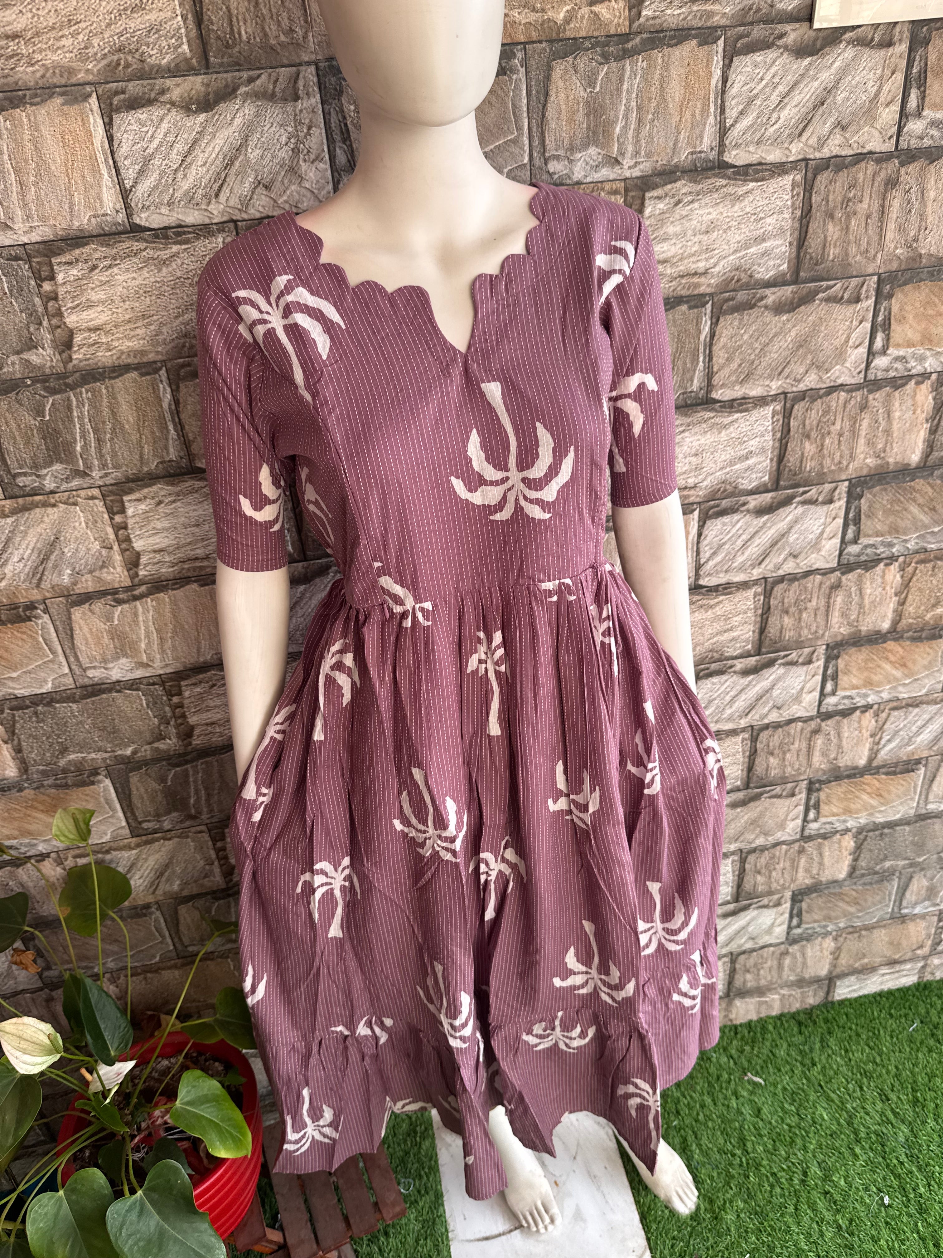 Pale lilac kanta cotton maternity maxi Tree
