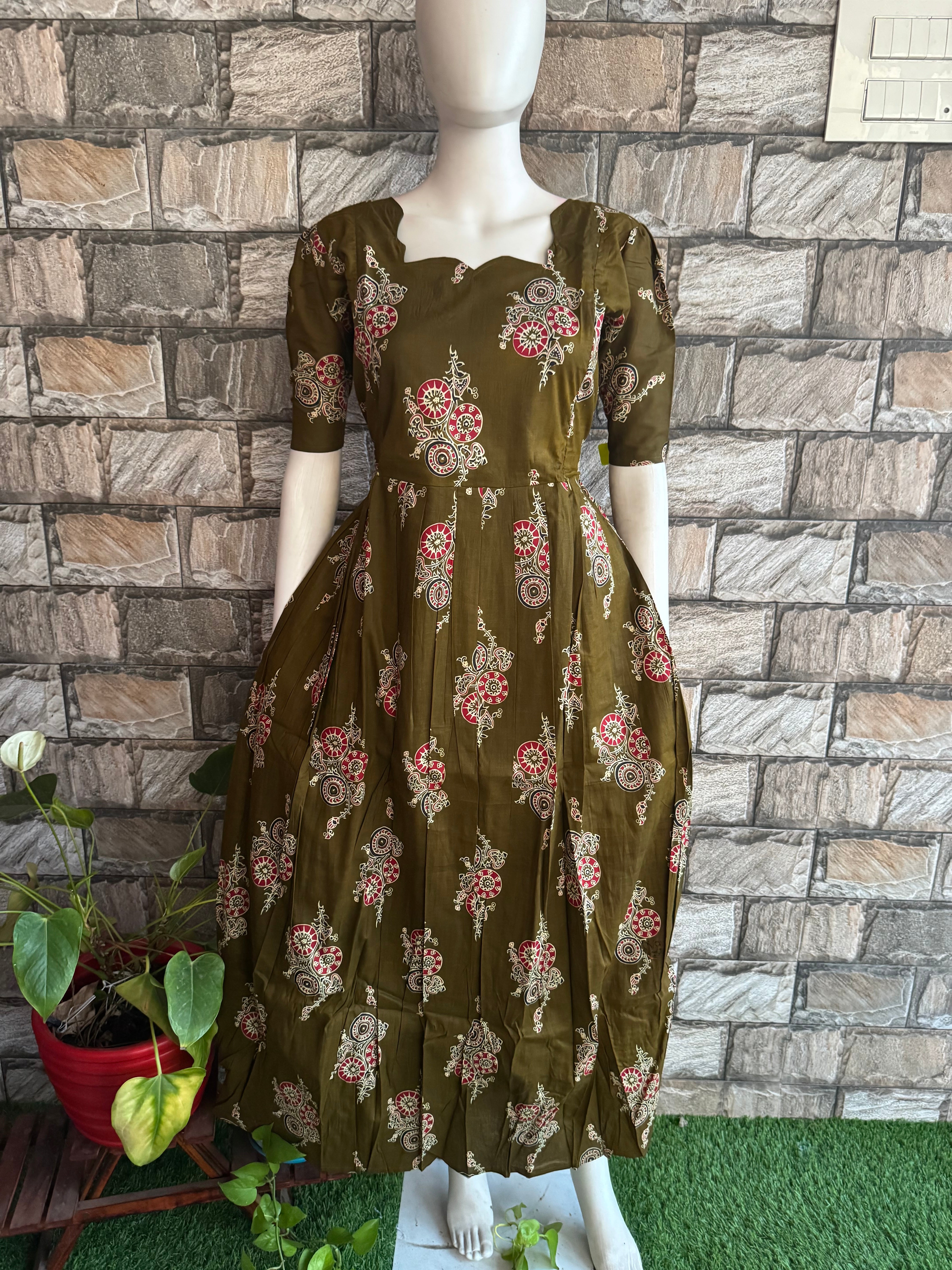 Olive soft cotton Maternity maxi