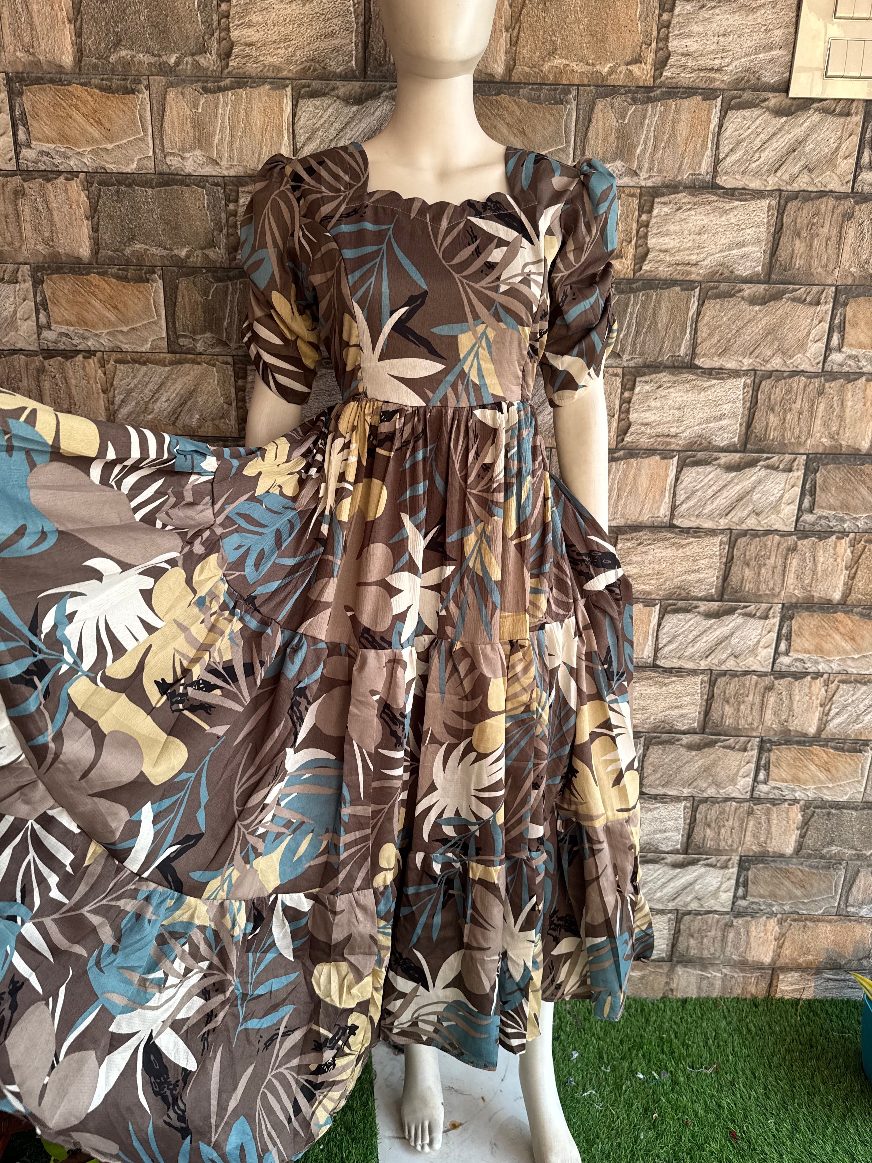 Brownie Delta crepe Maternity maxi
