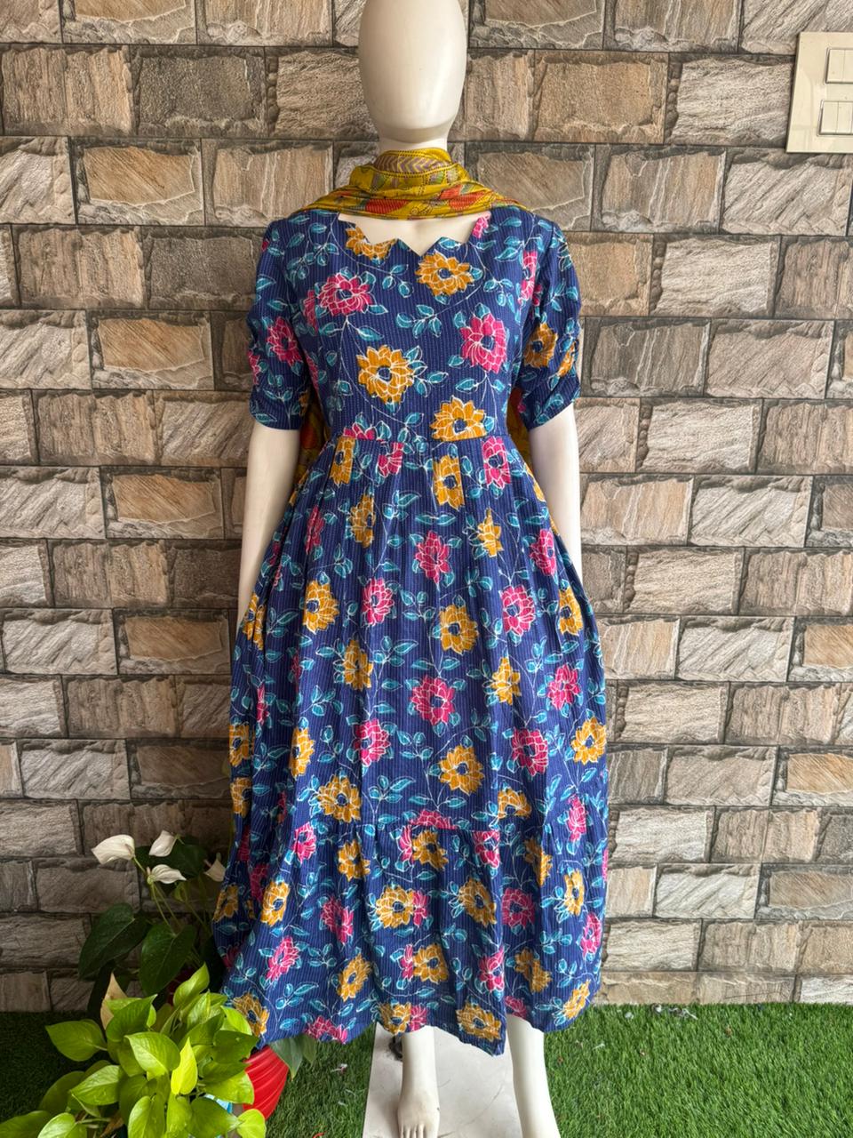 blue kanta cotton maxi