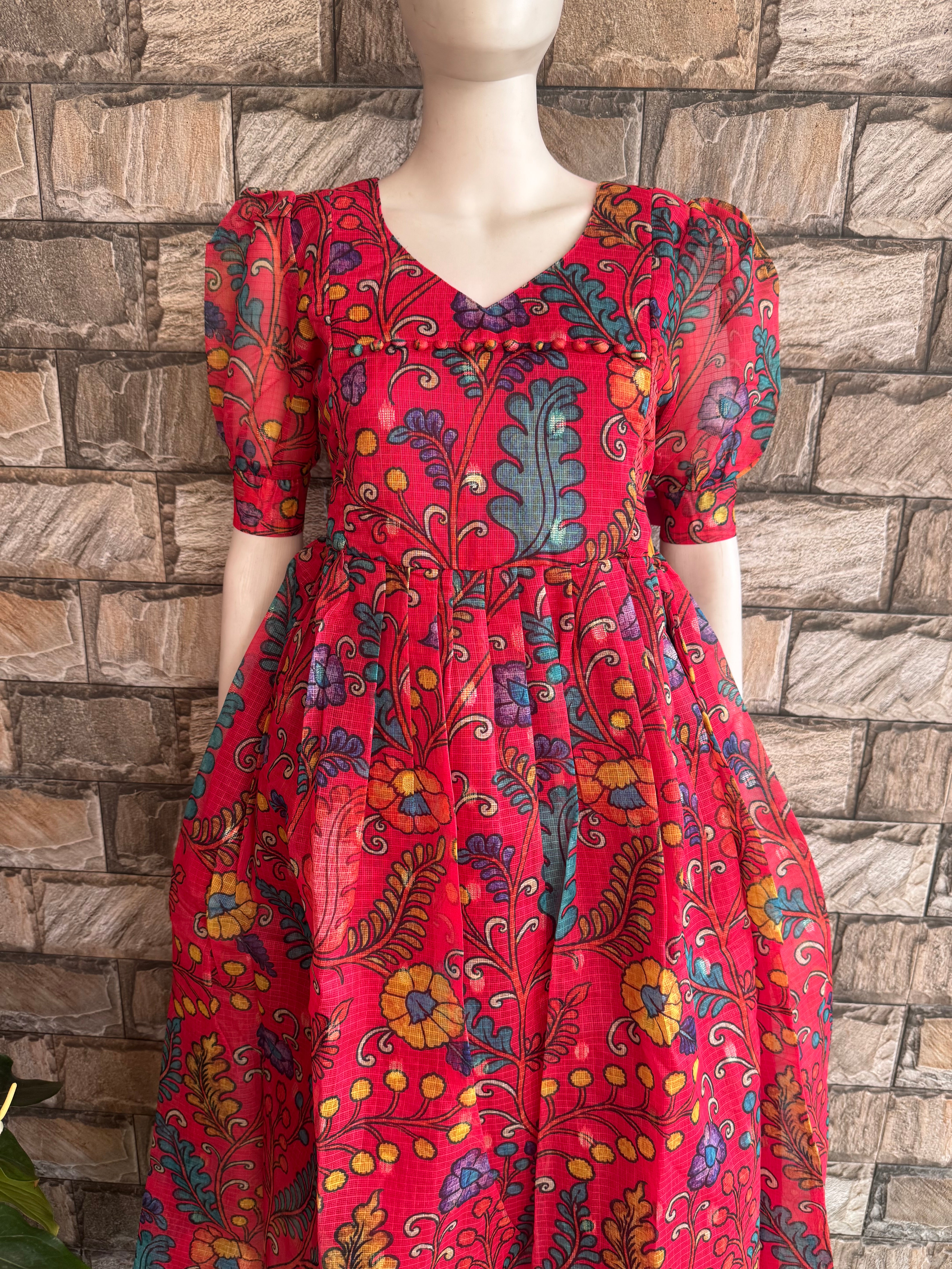 Kota Soft fabric Maternity maxi Reddish Peach