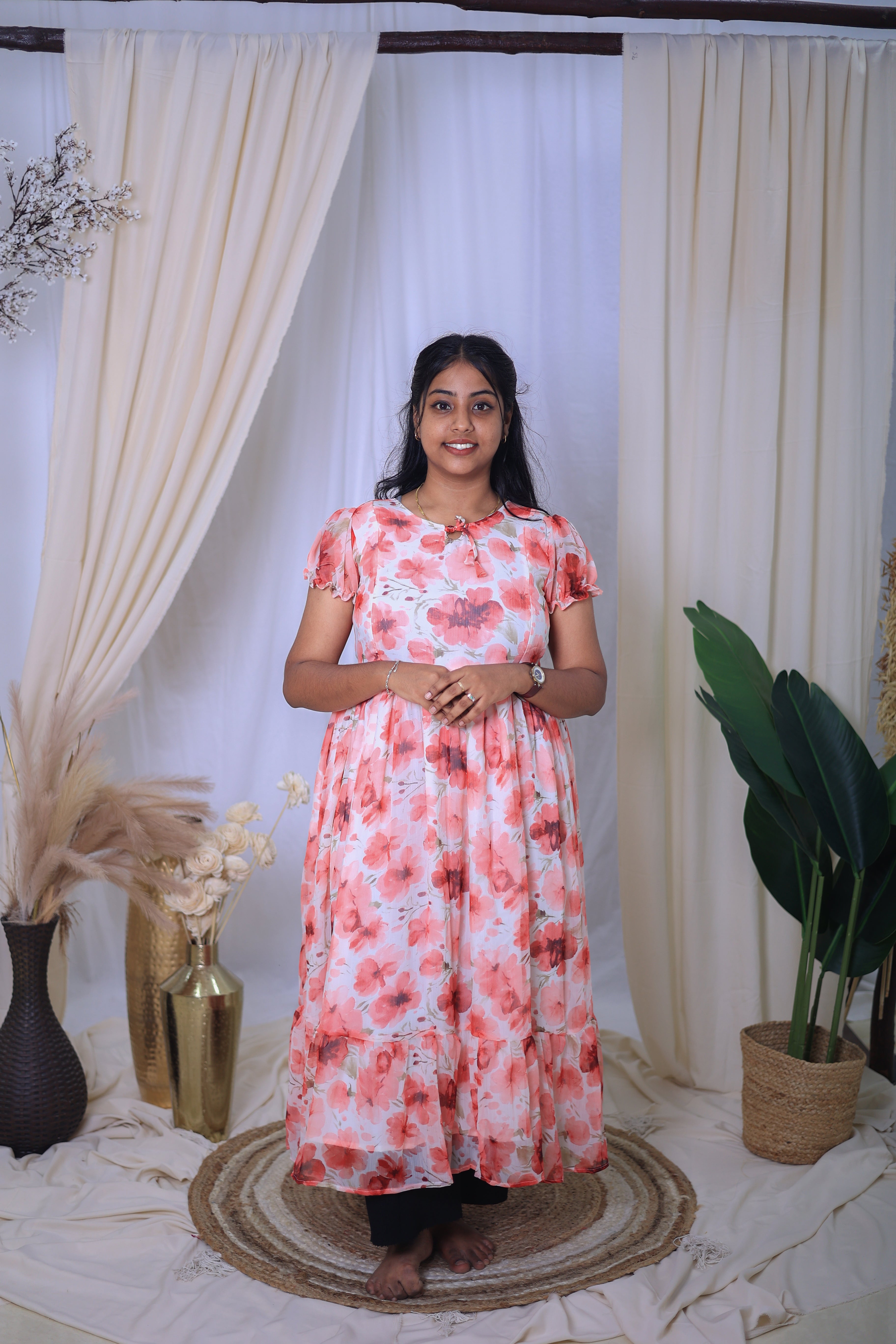 Soft  Chiffon Maternity Feeding Maxi