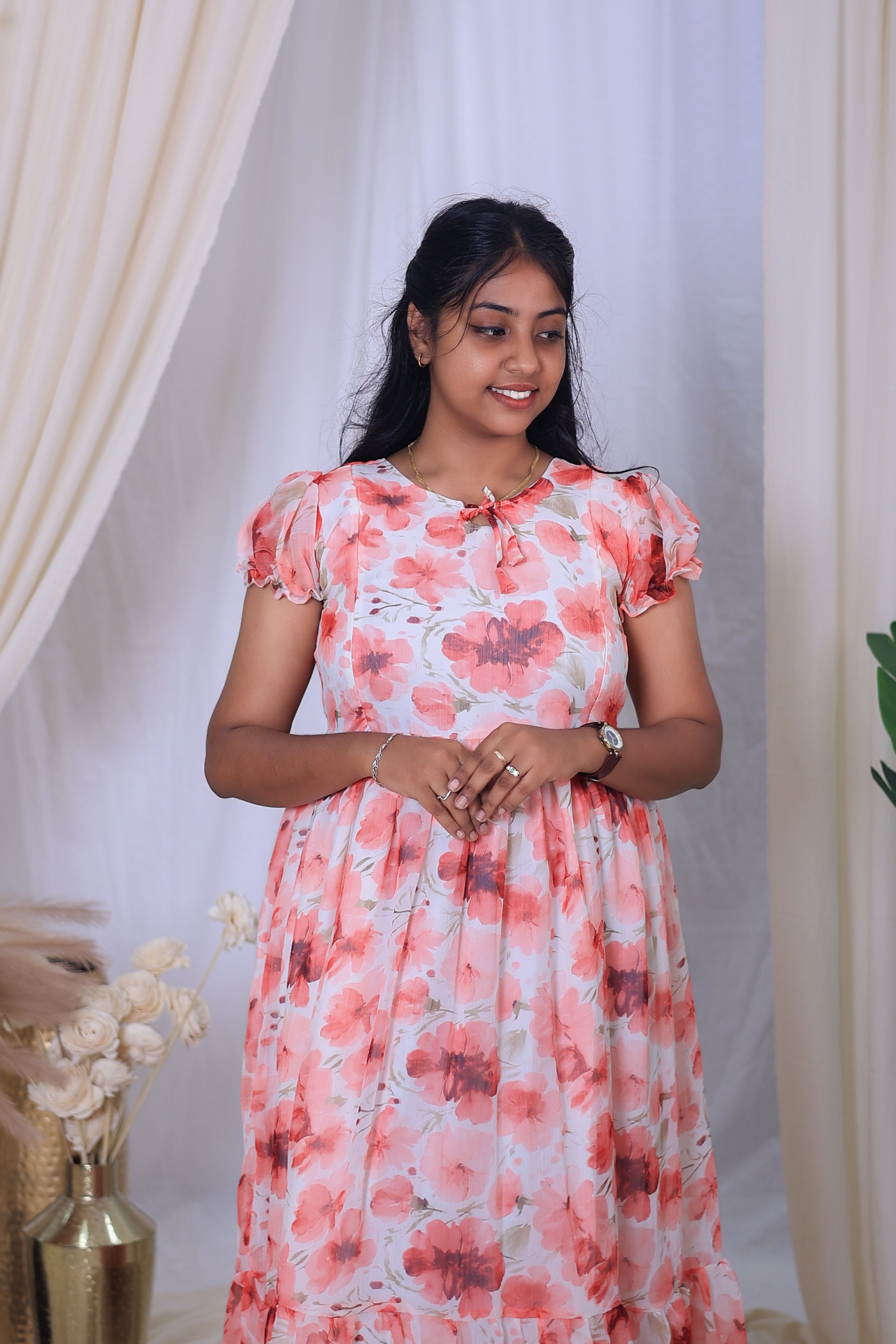 Soft  Chiffon Maternity Feeding Maxi
