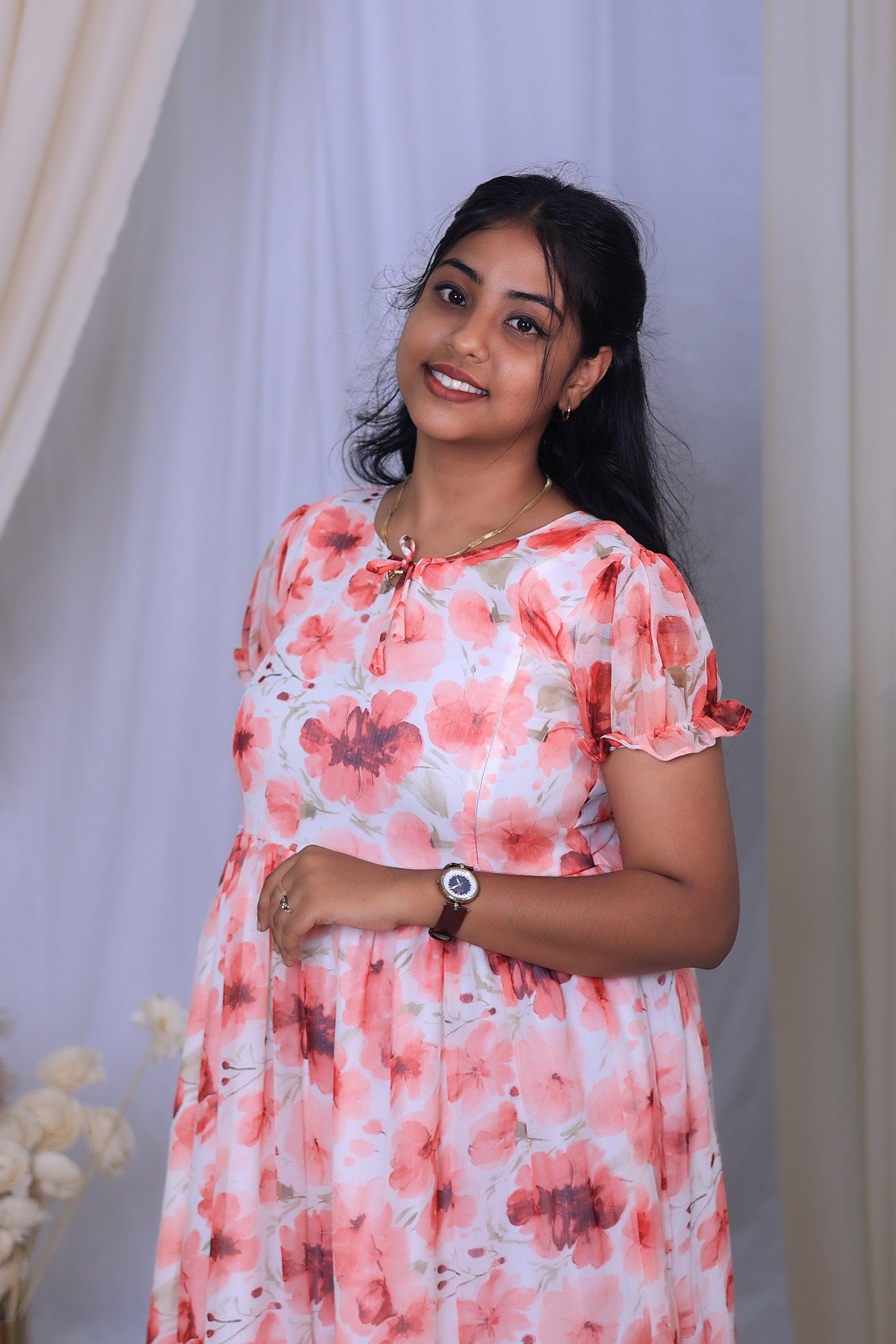 Soft  Chiffon Maternity Feeding Maxi