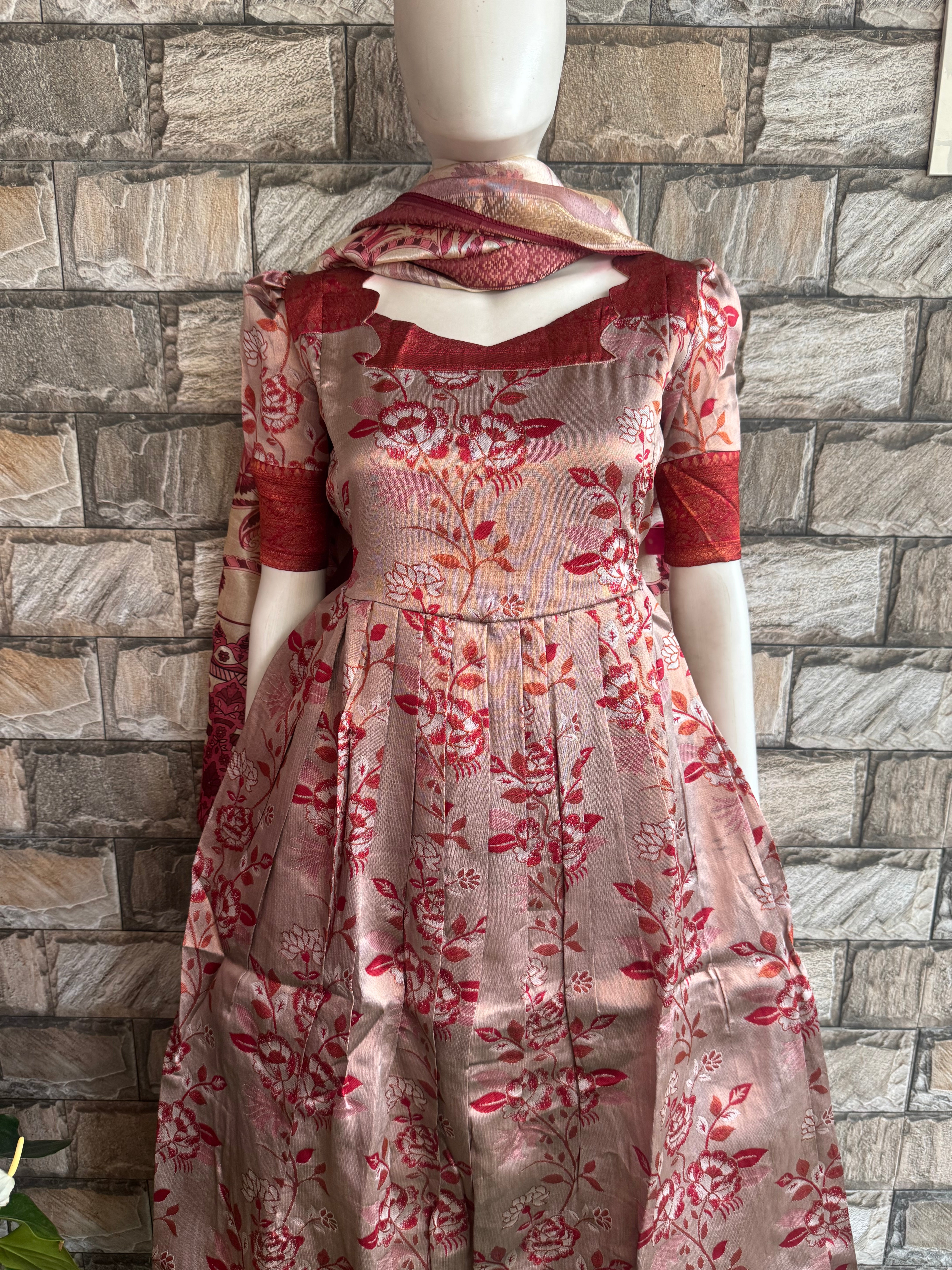 Festive wear Maternity Banarasi silk maxi