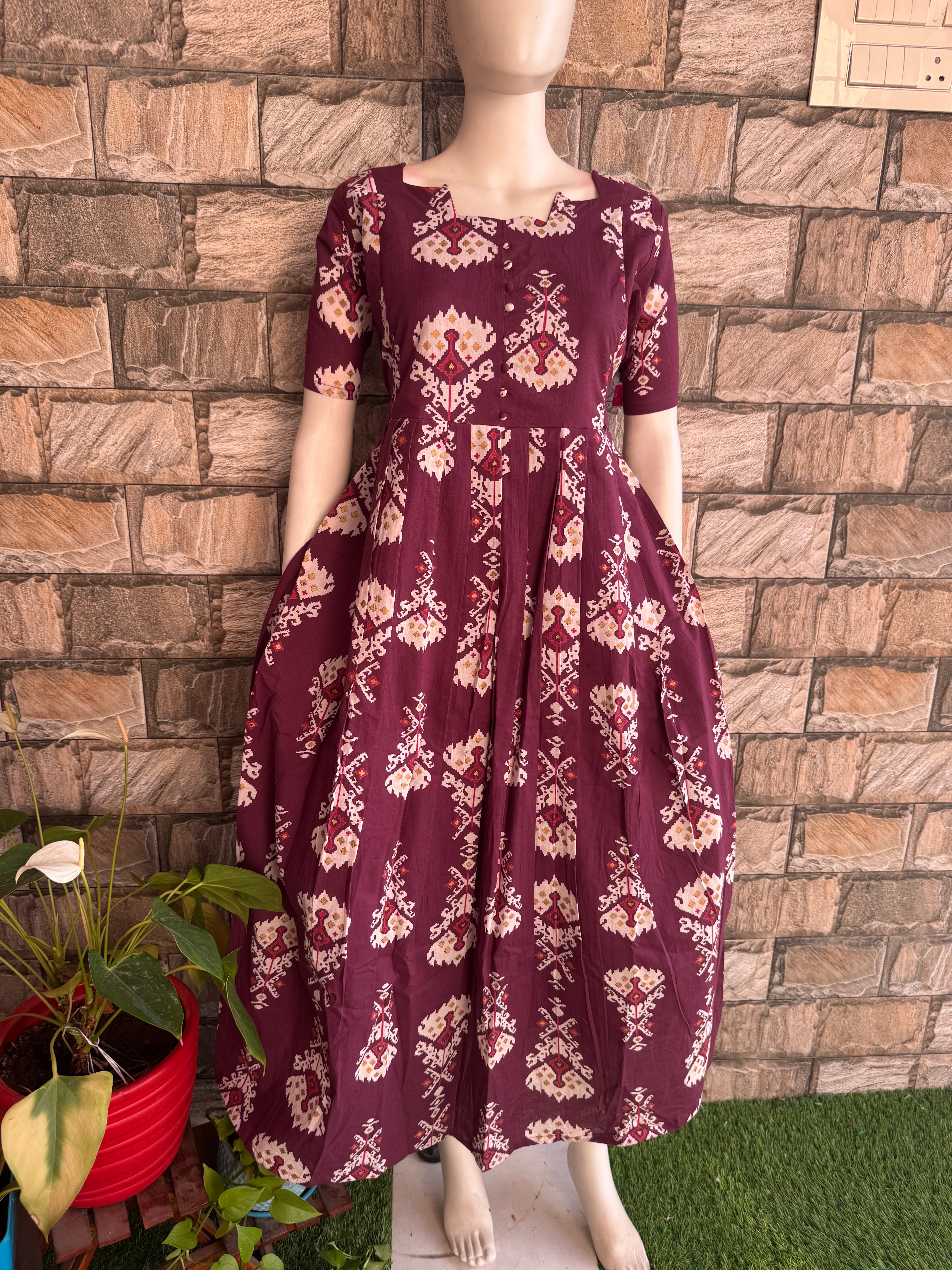 Pale wine mul soft cotton Maternity Maxi