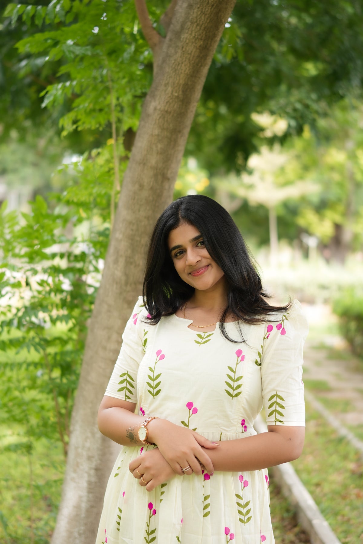 Blossom cotton Maternity maxi