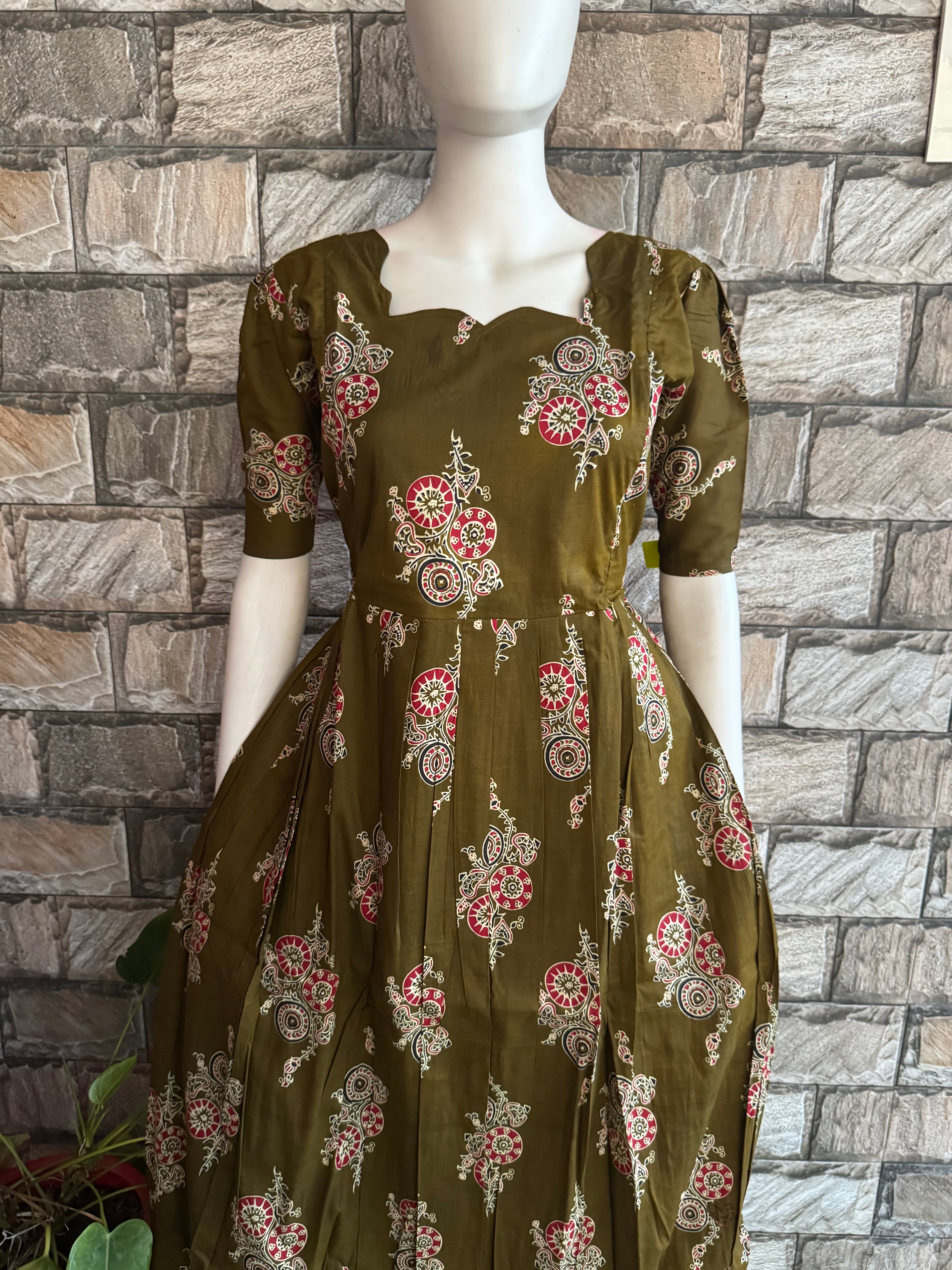 Olive soft cotton Maternity maxi