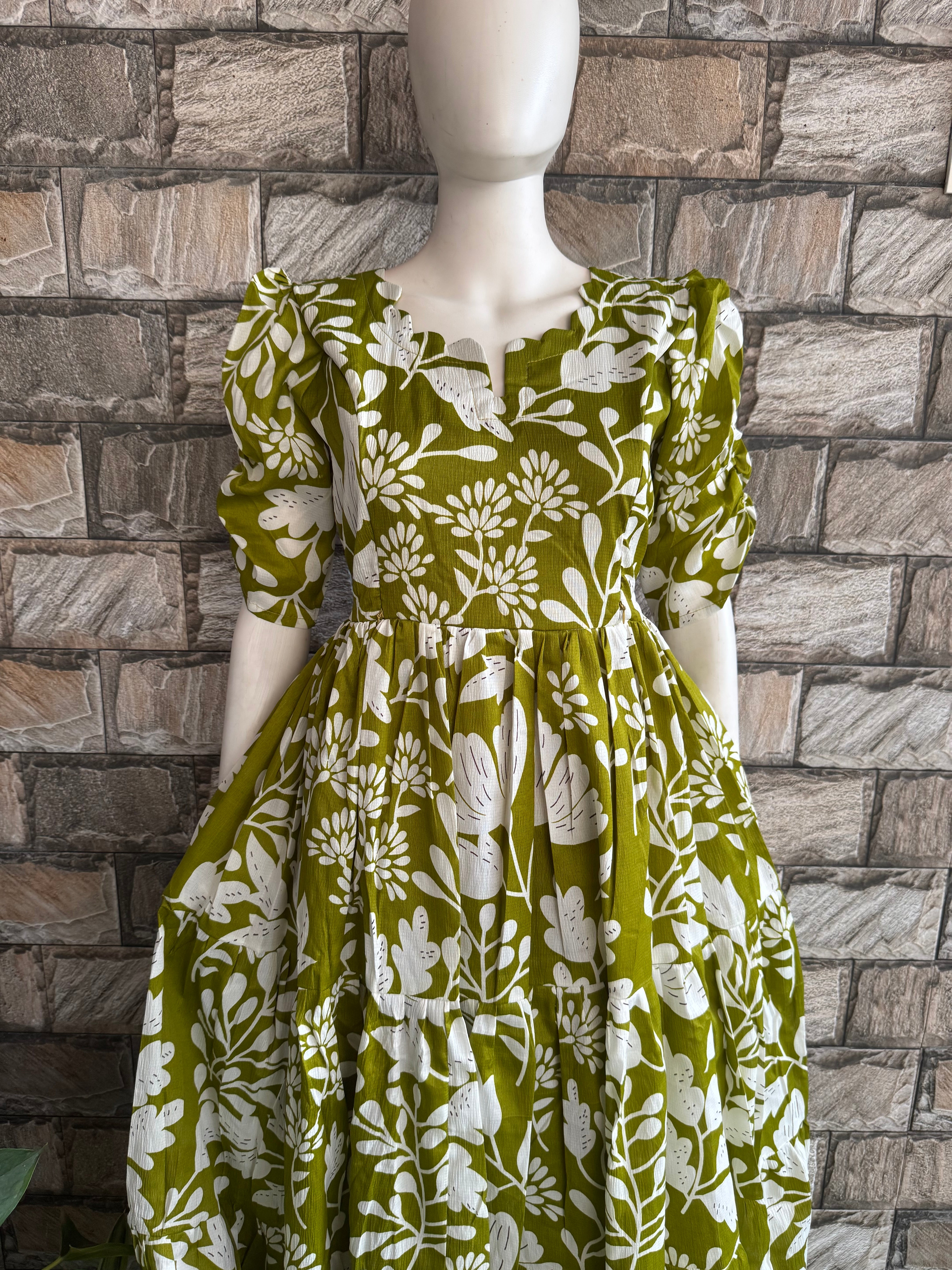 Parrot green shade Delta Maternity maxi