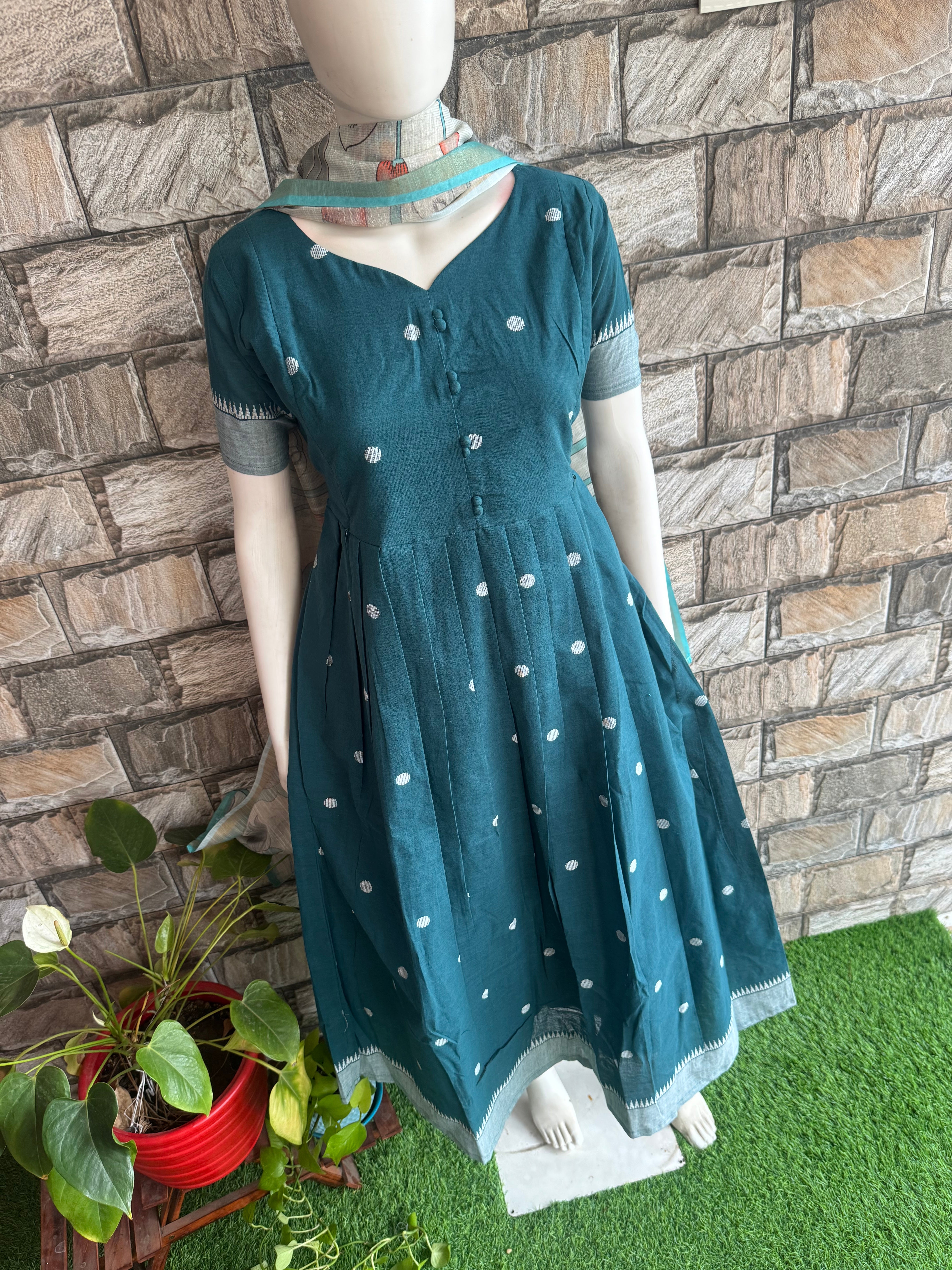 Maternity maxi Handloom cotton Best price Rama Green