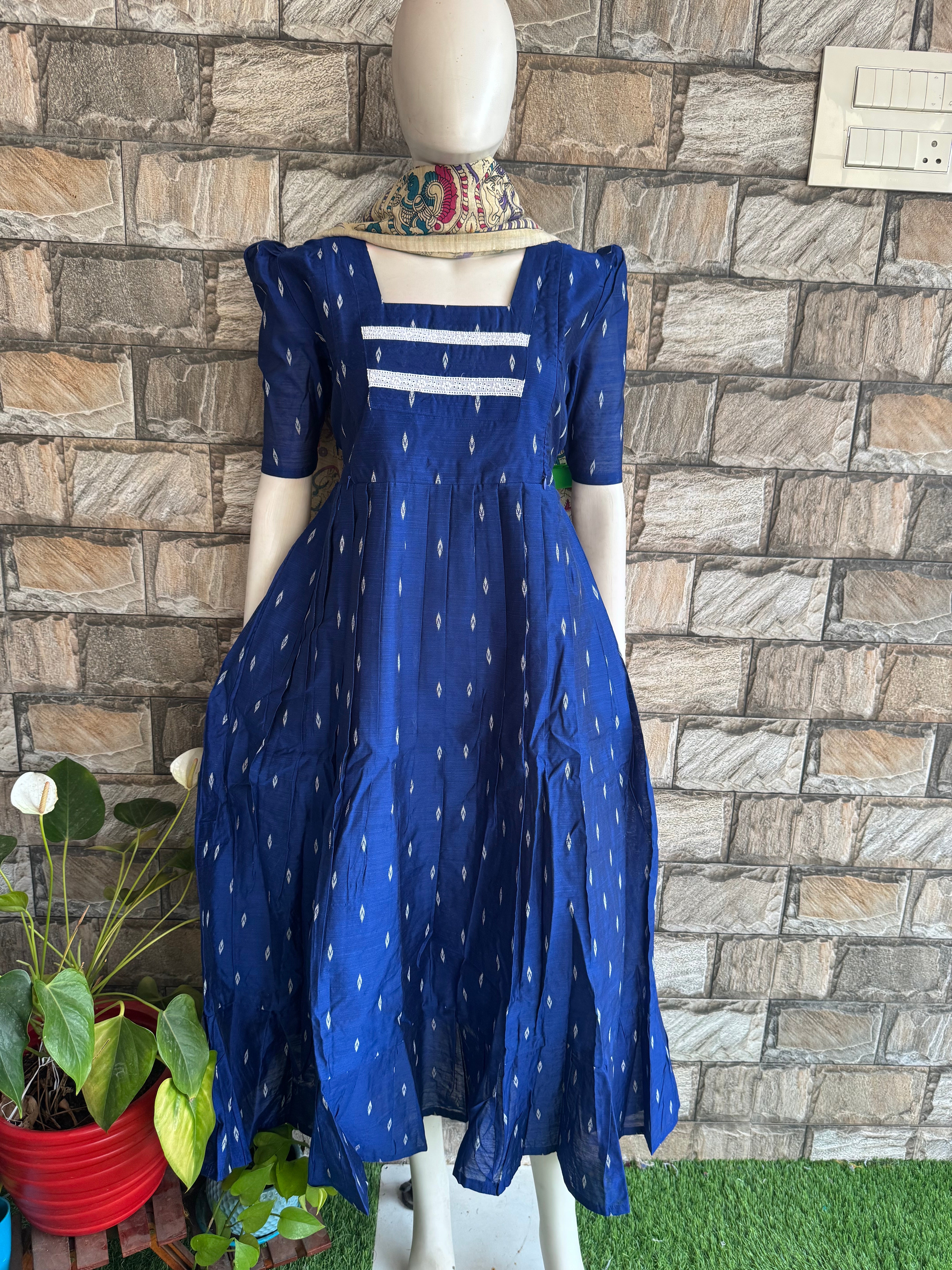 Festive wear Maternity raw silk maxi Royal