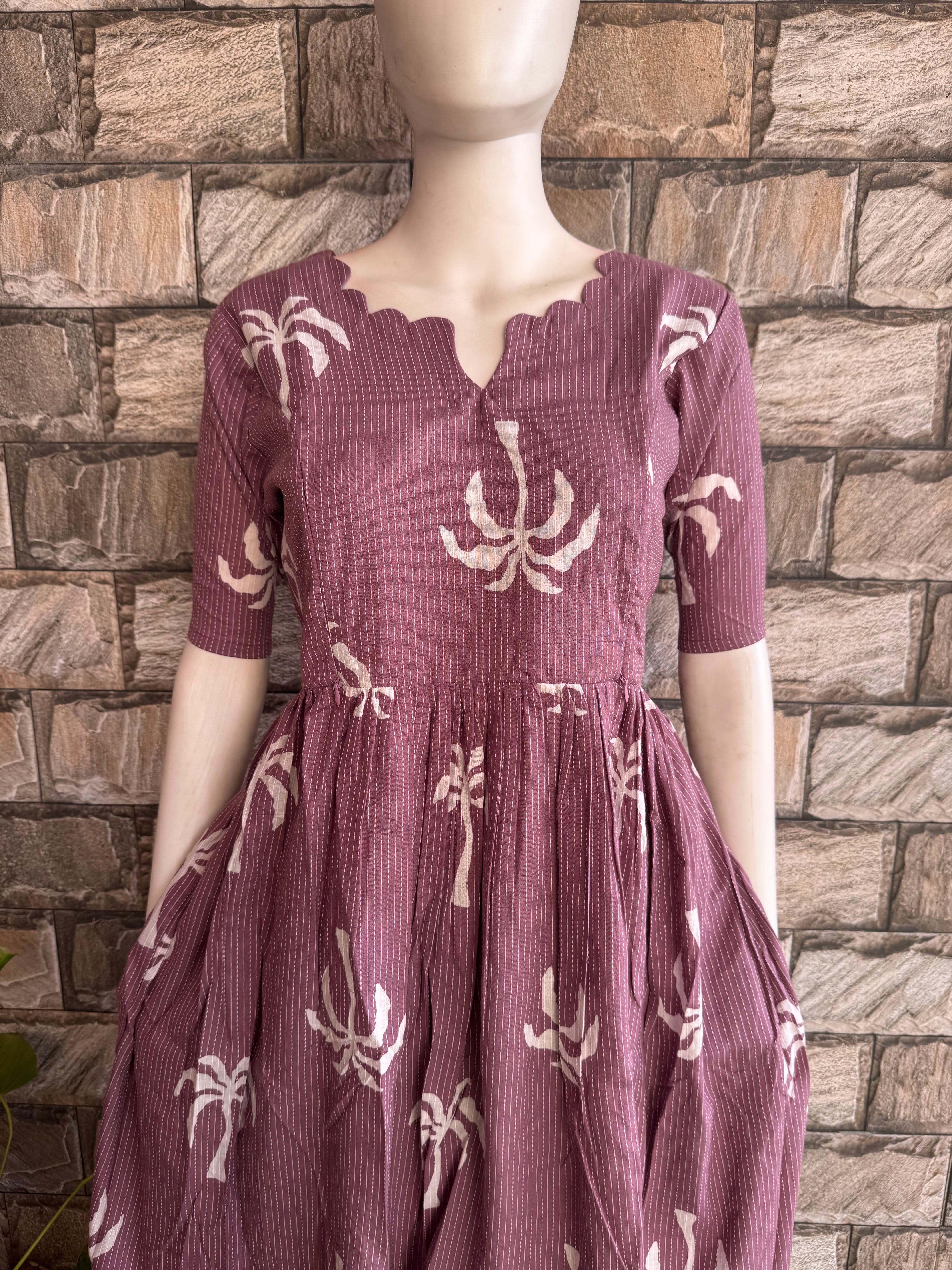Pale lilac kanta cotton maternity maxi Tree