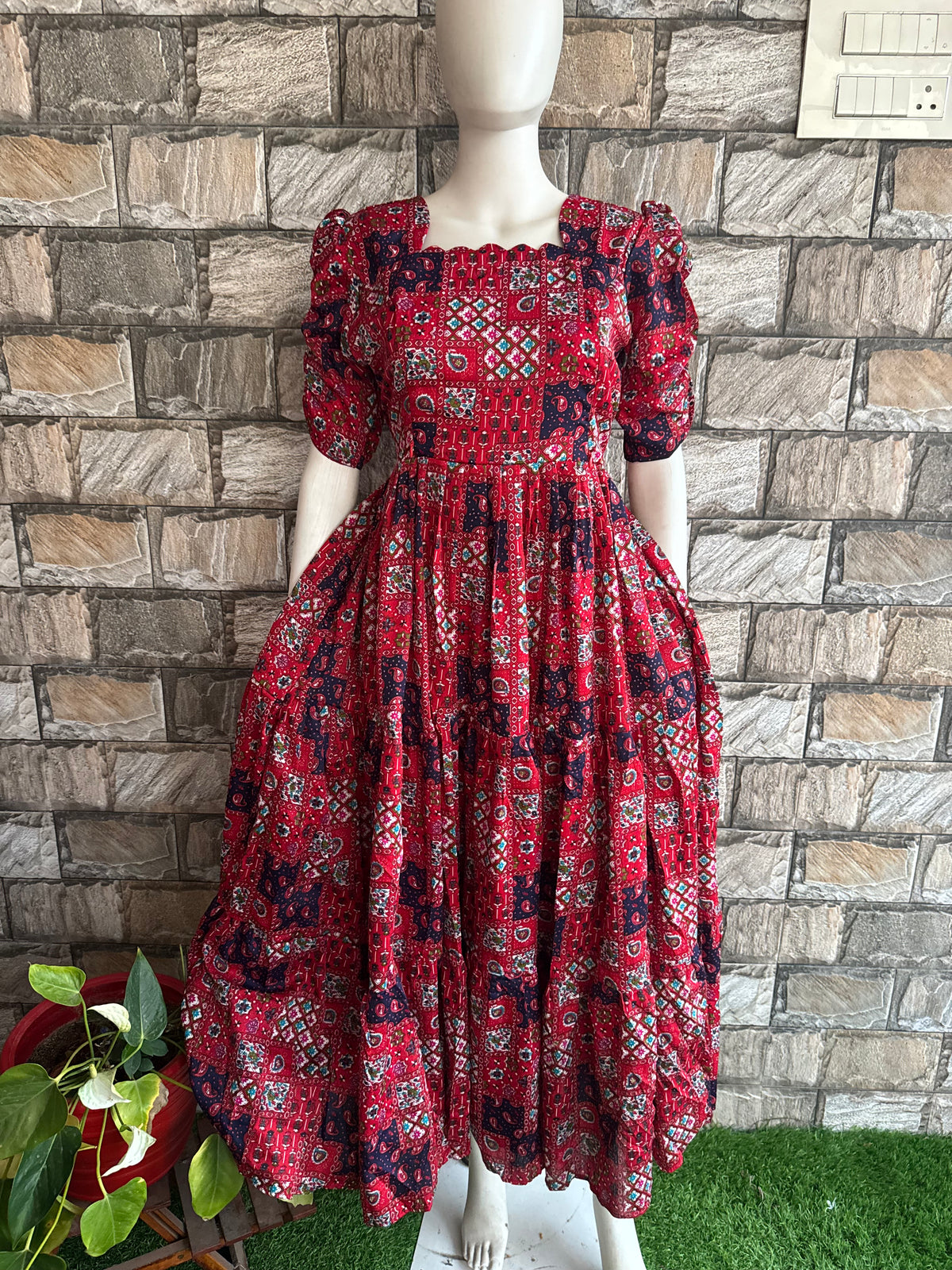 Delta crepe Maternity maxi Maroon