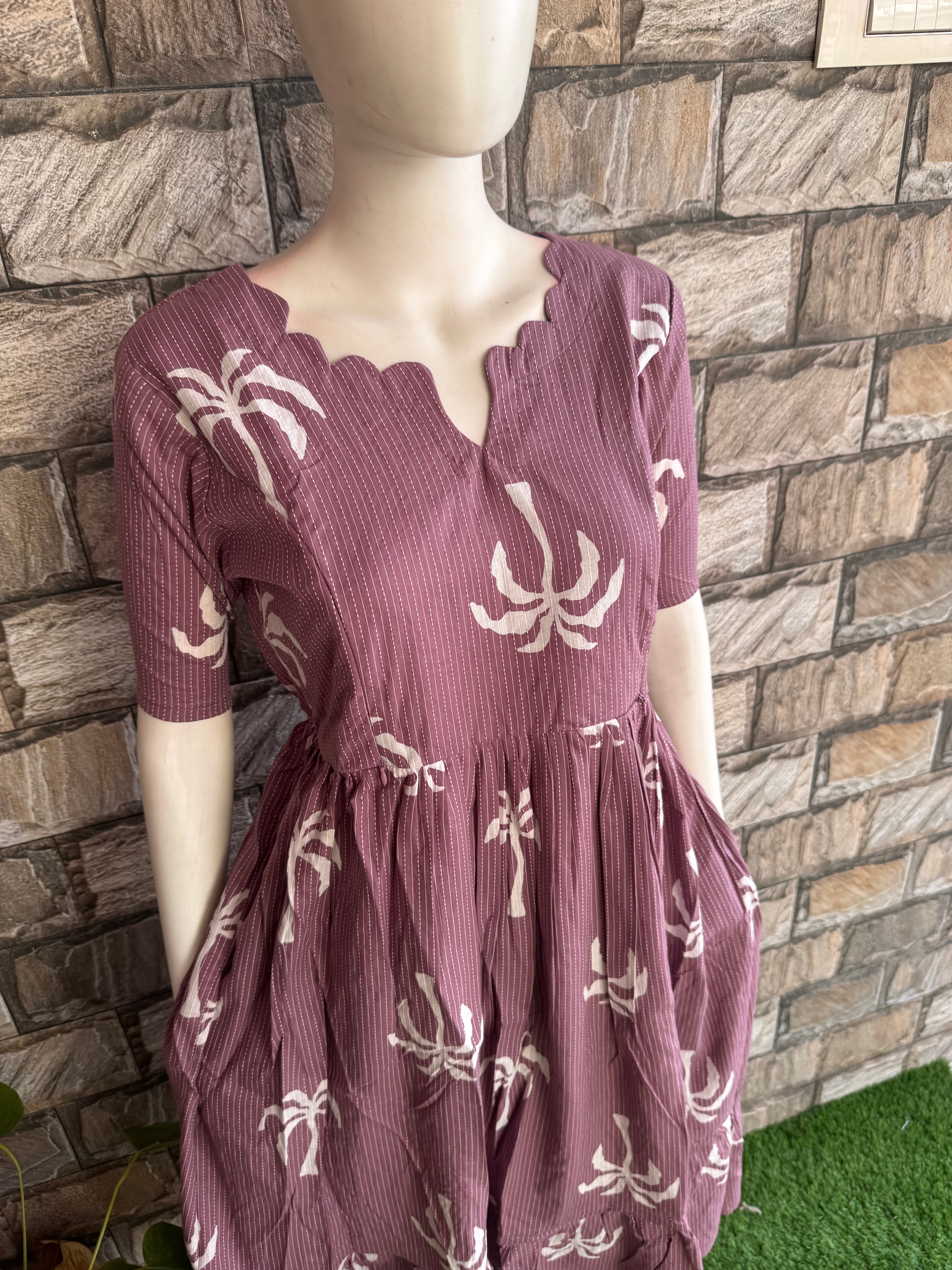 Pale lilac kanta cotton maternity maxi Tree