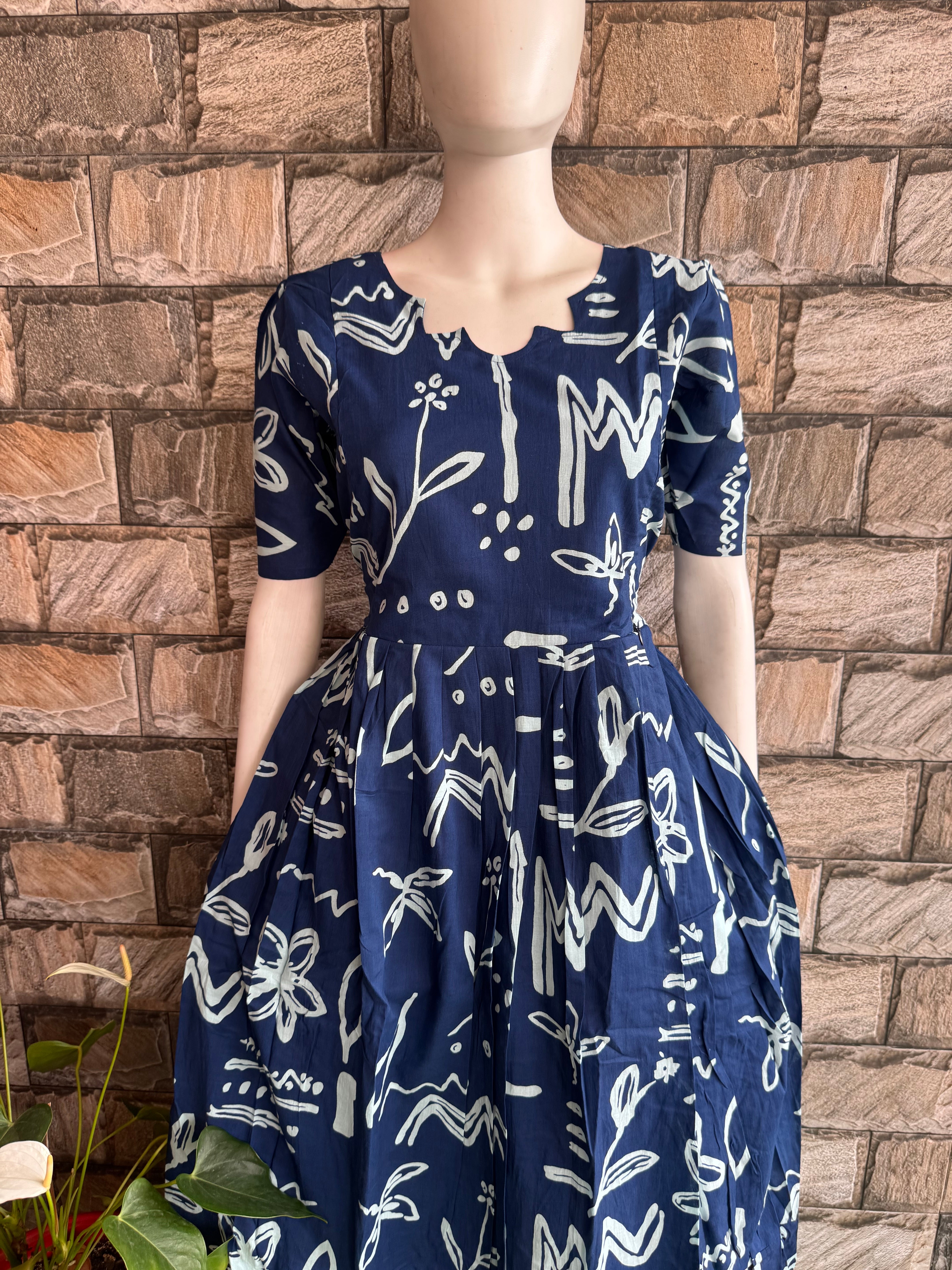 Royal print soft cotton Maternity maxi