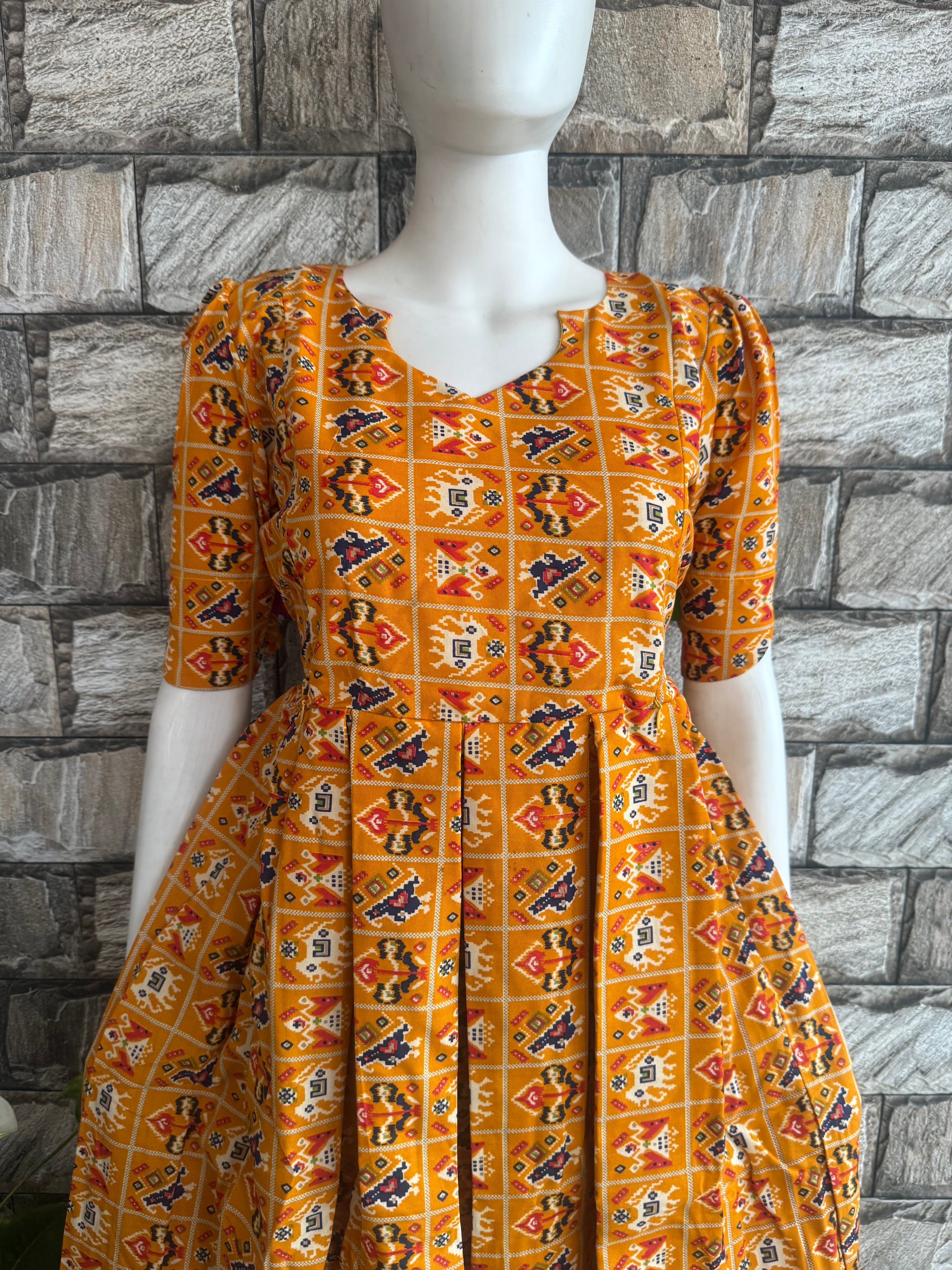 Yellow cotton Ajrak