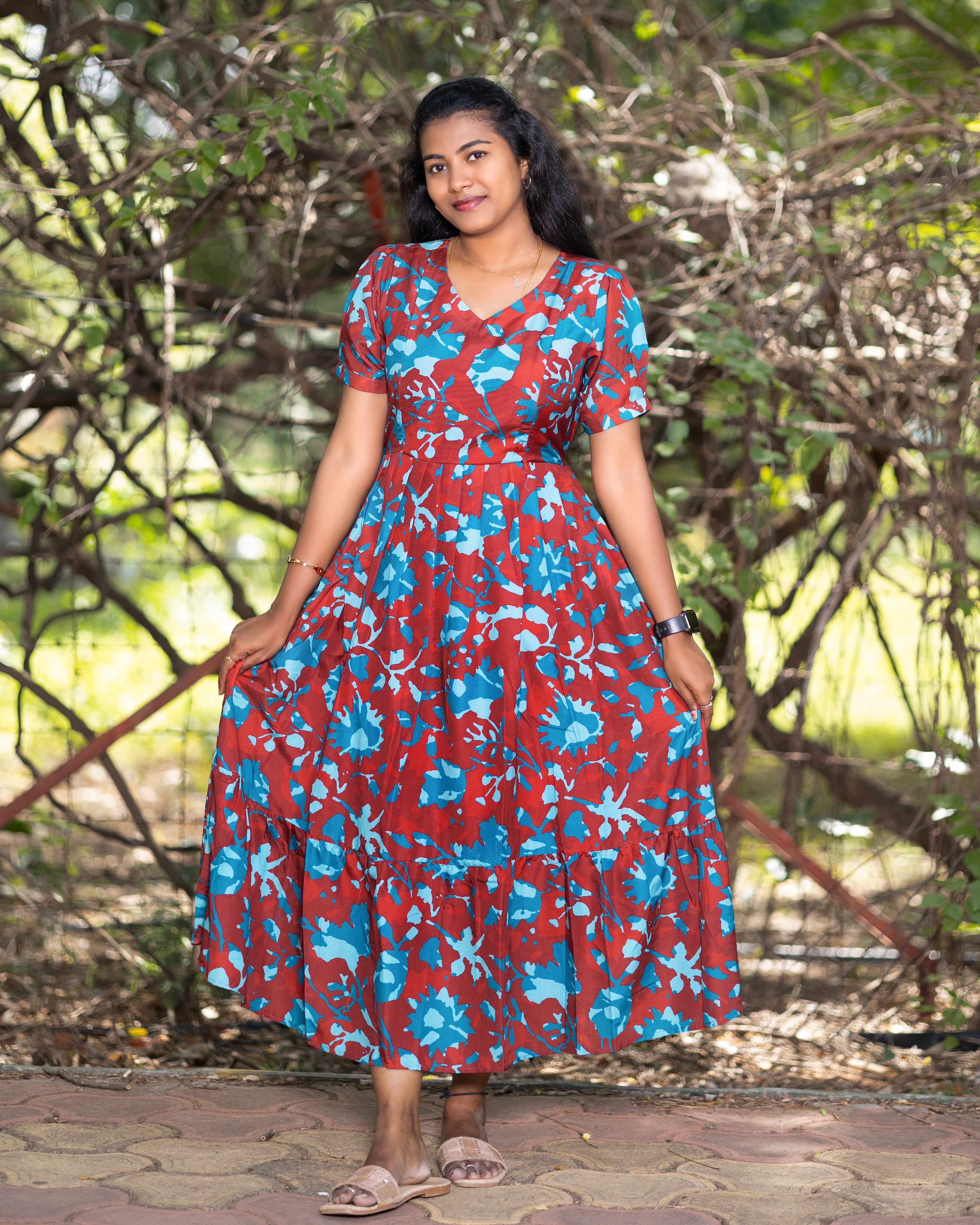 Maroon Maternity maxi