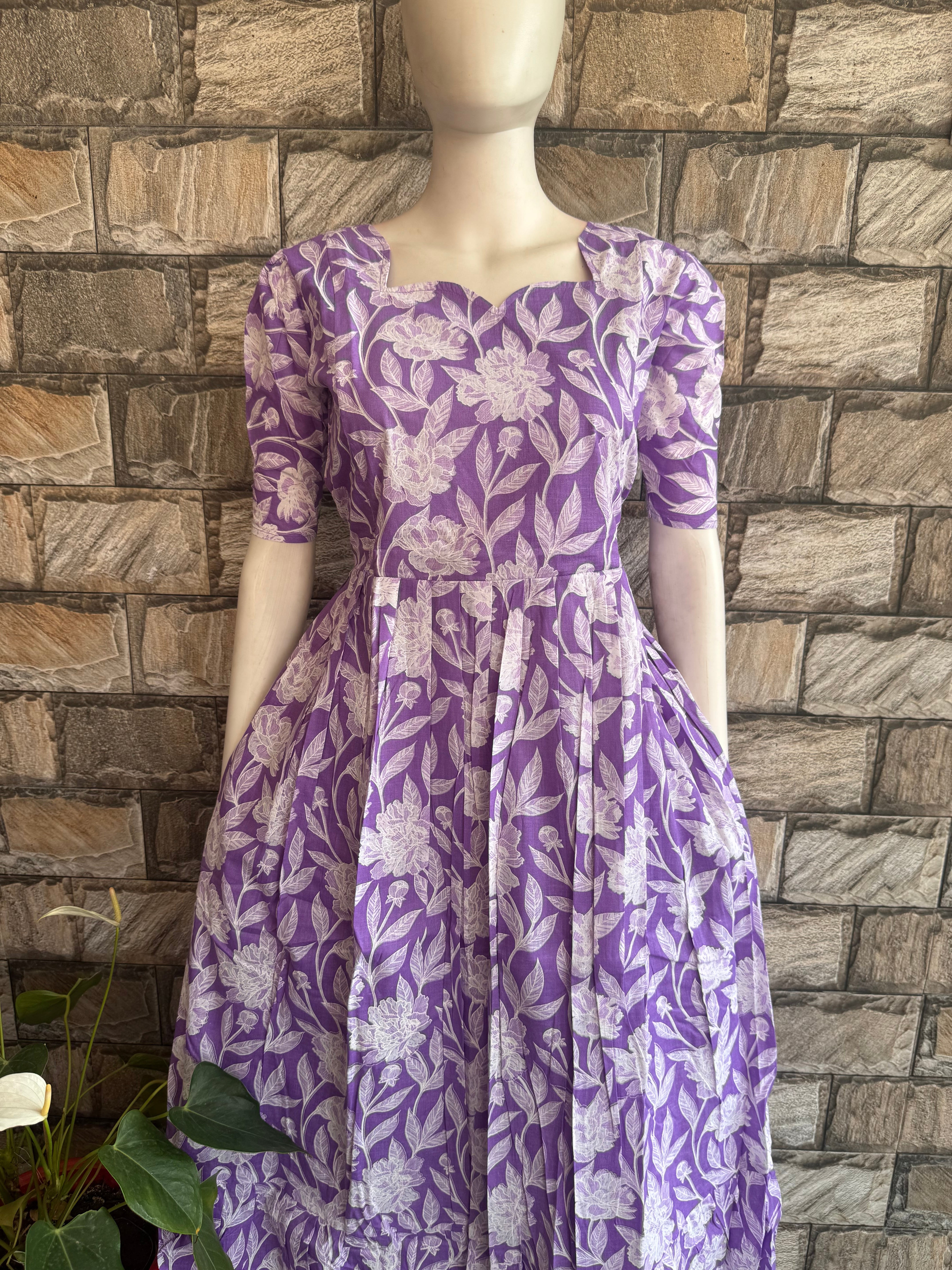 Lilac  soft cotton Maternity maxi