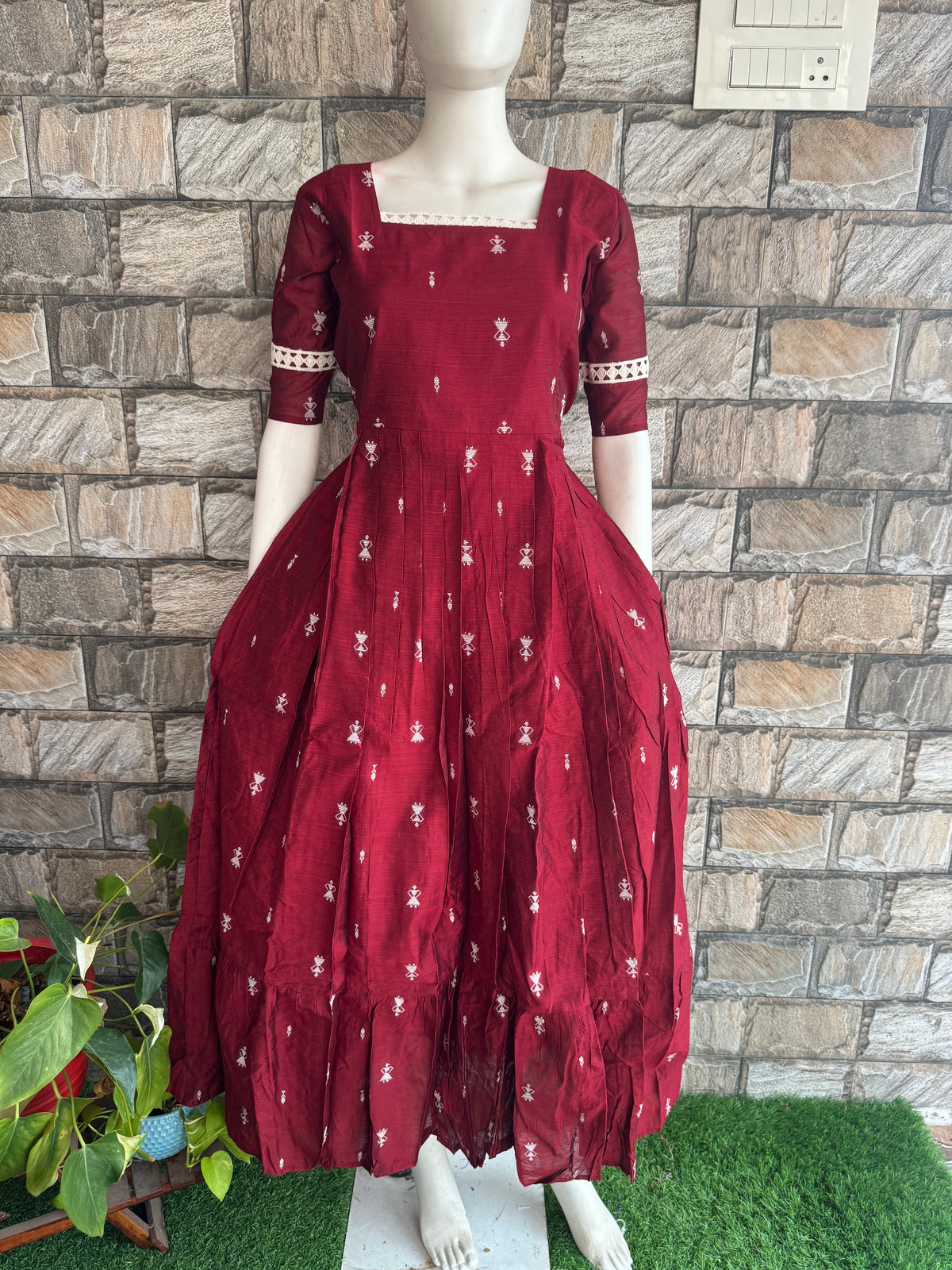 Diwali series Maternity raw silk maxi- without Dupatta