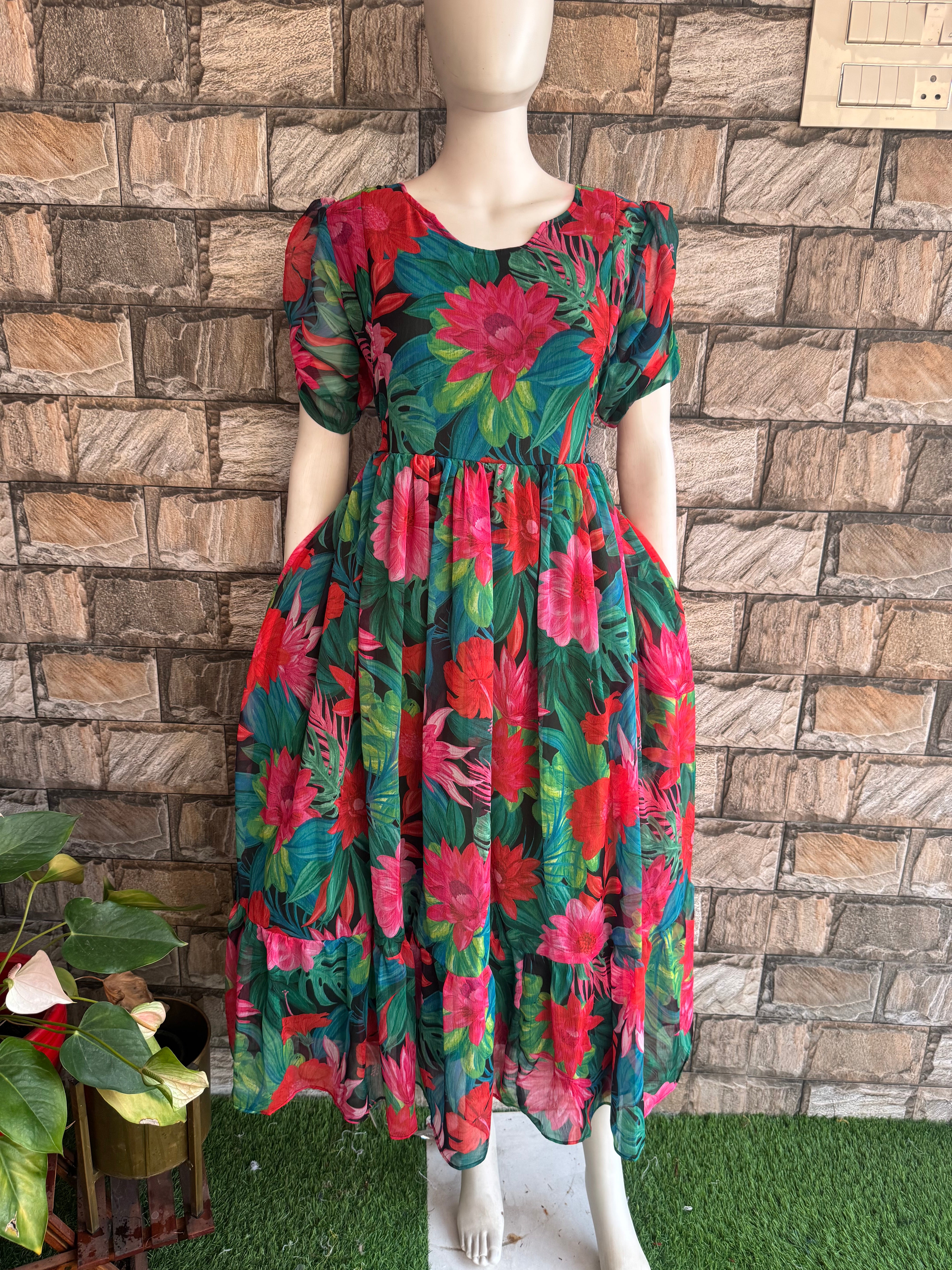 Lotus Georgette Maternity Maxi