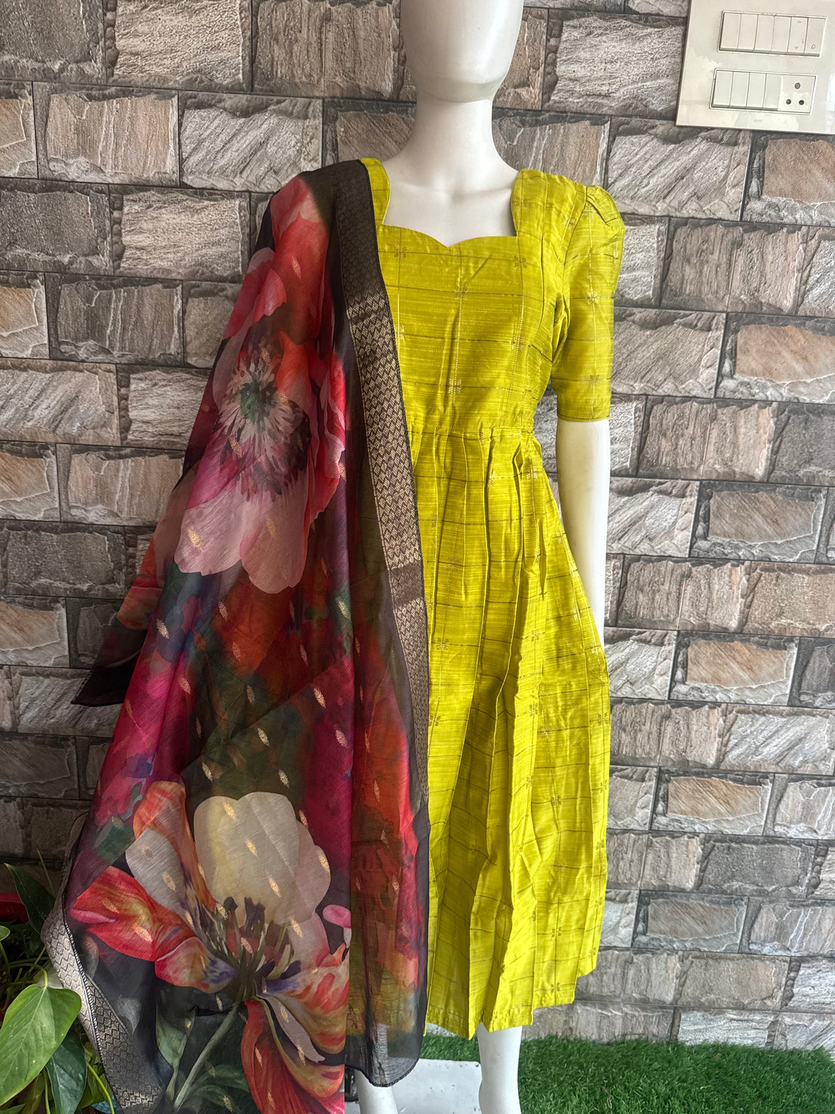 Raw silk Maternity Feeding maxi Budget launch Including dupatta