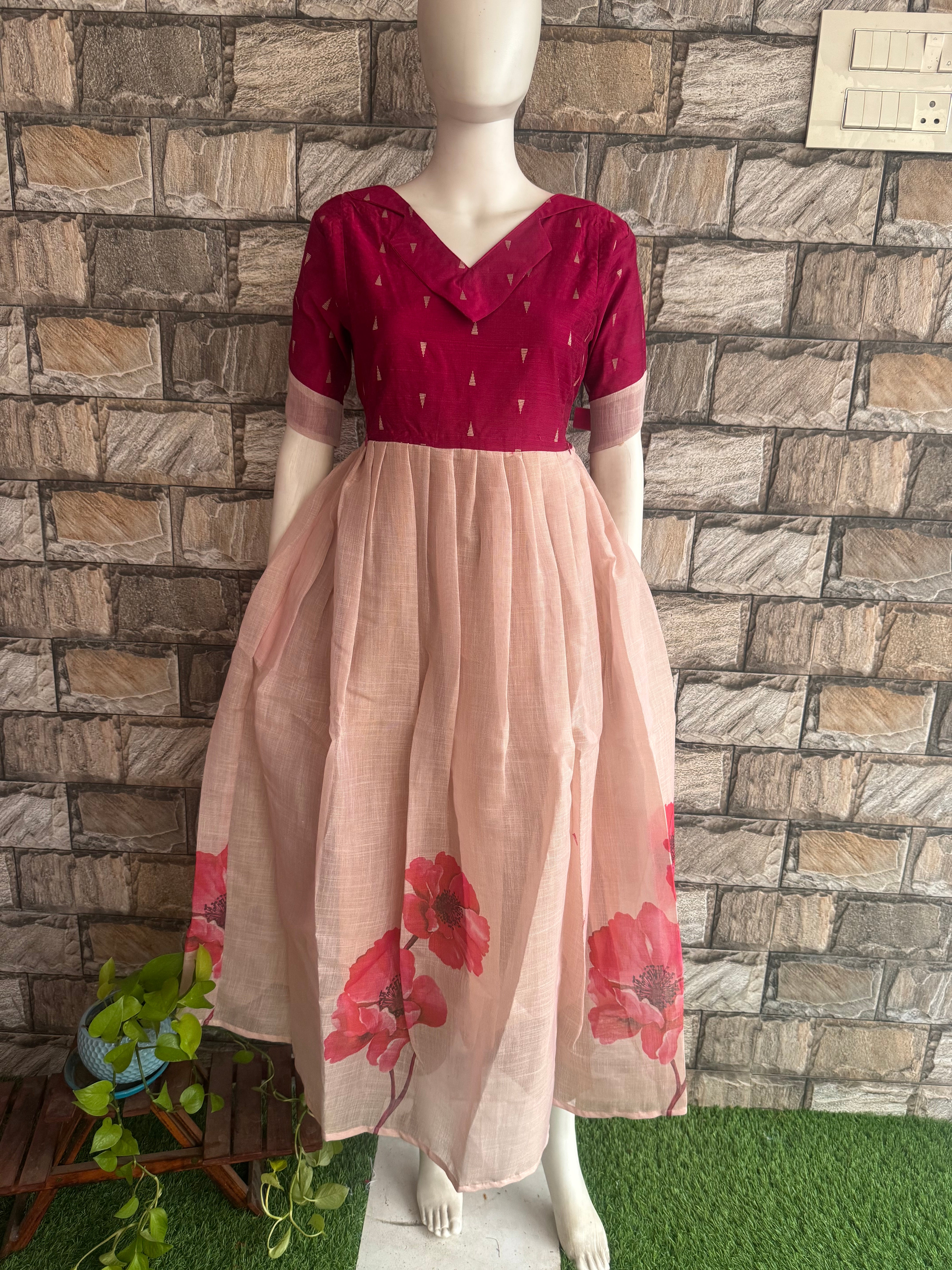 Festive Tissue Organza Tone Maternity maxi
