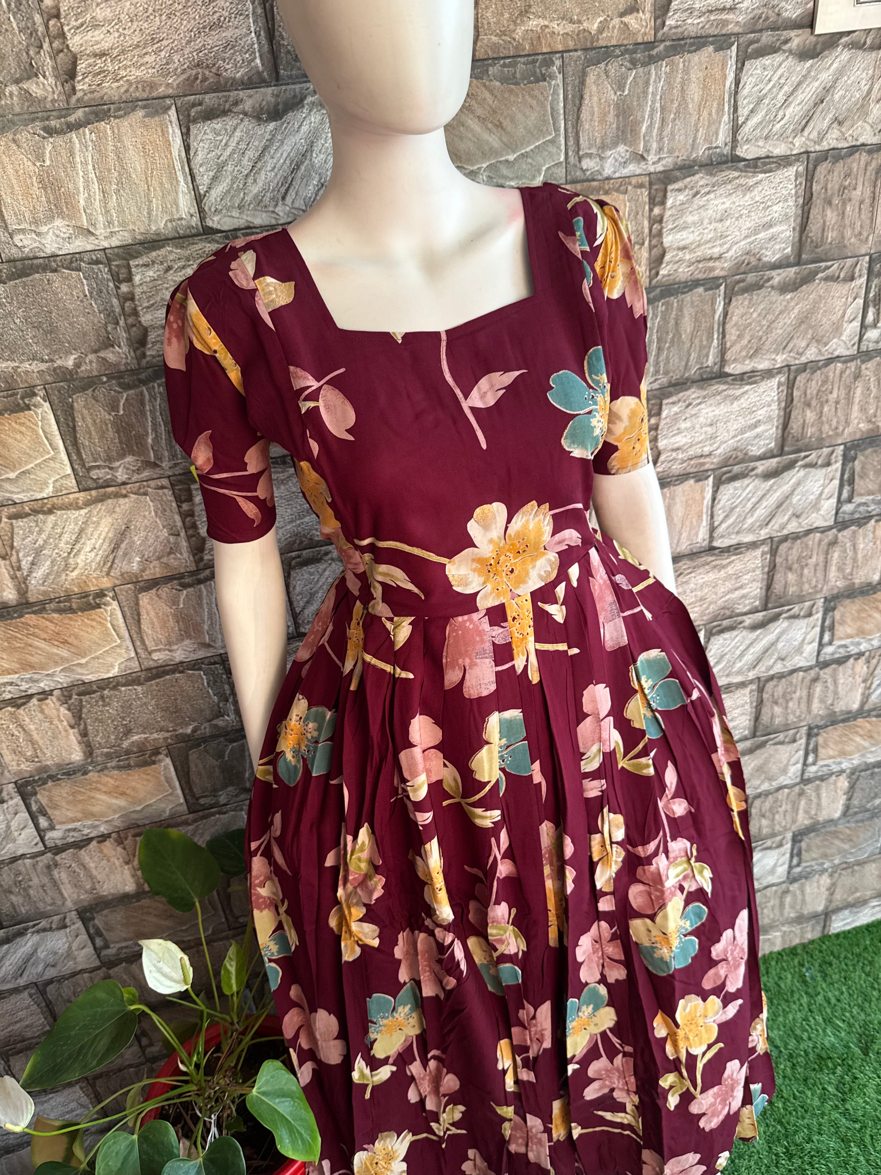 Maroonish wine Slub soft cotton Maternity maxi